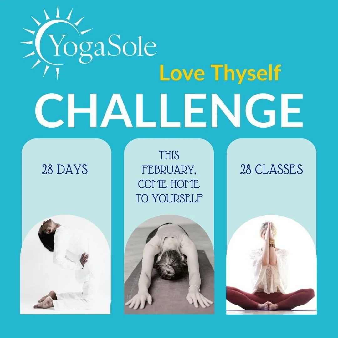 It's not too late to join the Love Thyself February Challenge. Make next month your _______________ (strongest, stretchiest, most grounded, most relaxing). ⁠