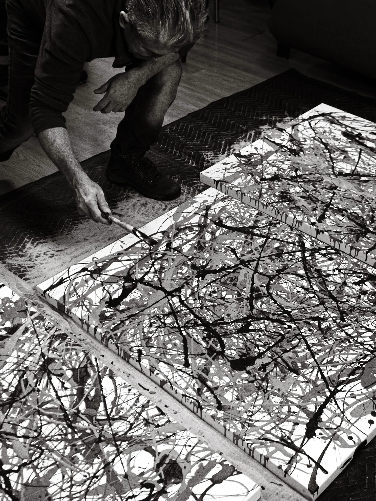 Centuries of art seeking a new way to breathe. In a certain sense, the canvas becomes an extension of the universe itself, growing and fluctuating within the creator who brings it to life. Chance, intention, gravity, memory, vision. A choreography be