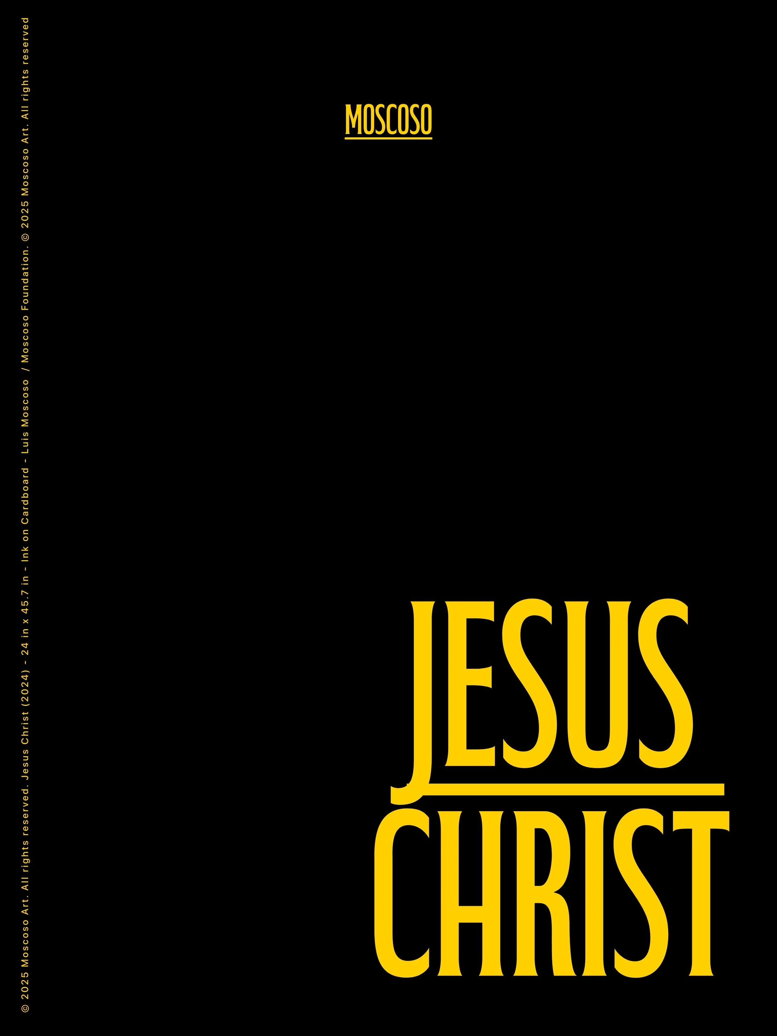 After centuries of monumental depictions of Jesus Christ, perhaps only a few gestures, a few brushstrokes are all that is needed to represent what already exists eternally in our memory. Moscoso returns the figure of Jesus to the fragility of a gestu