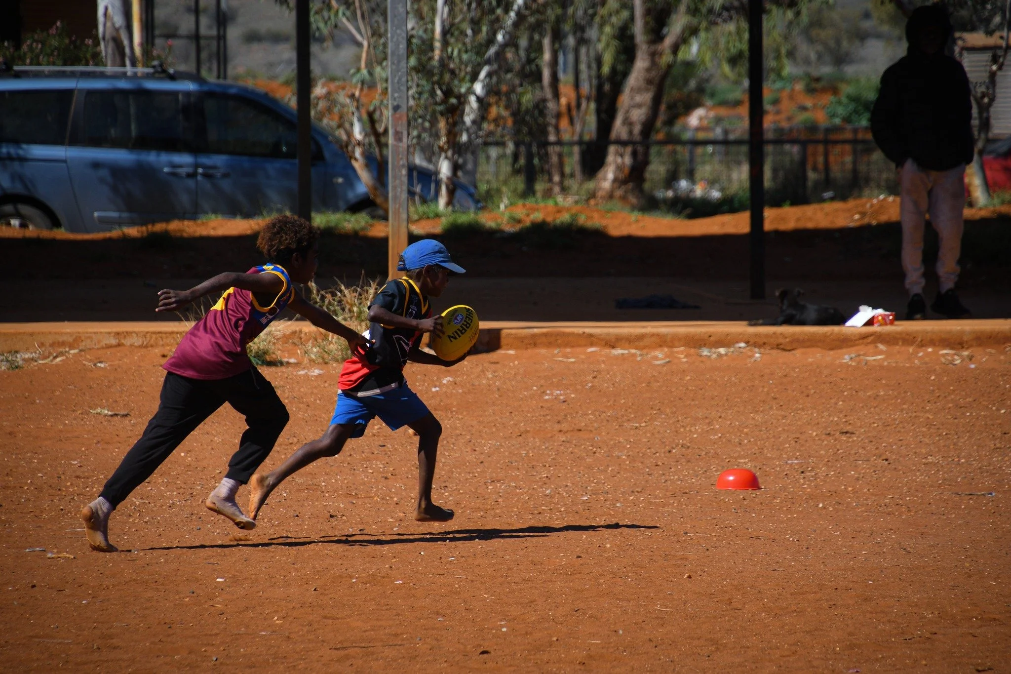 The Anangu Junior Football League kicks off tomorrow in Mimili between Mimili &amp; Fregon! 

Next weeks game between Amata, Ernabella &amp; Kenmore is in Pukatja. 

Students in year 5 and up encouraged to get to schools so they can join in. 

With l