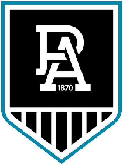 Black shield with white and blue border, featuring overlapping letters 'FA' and the year '1870' in white.