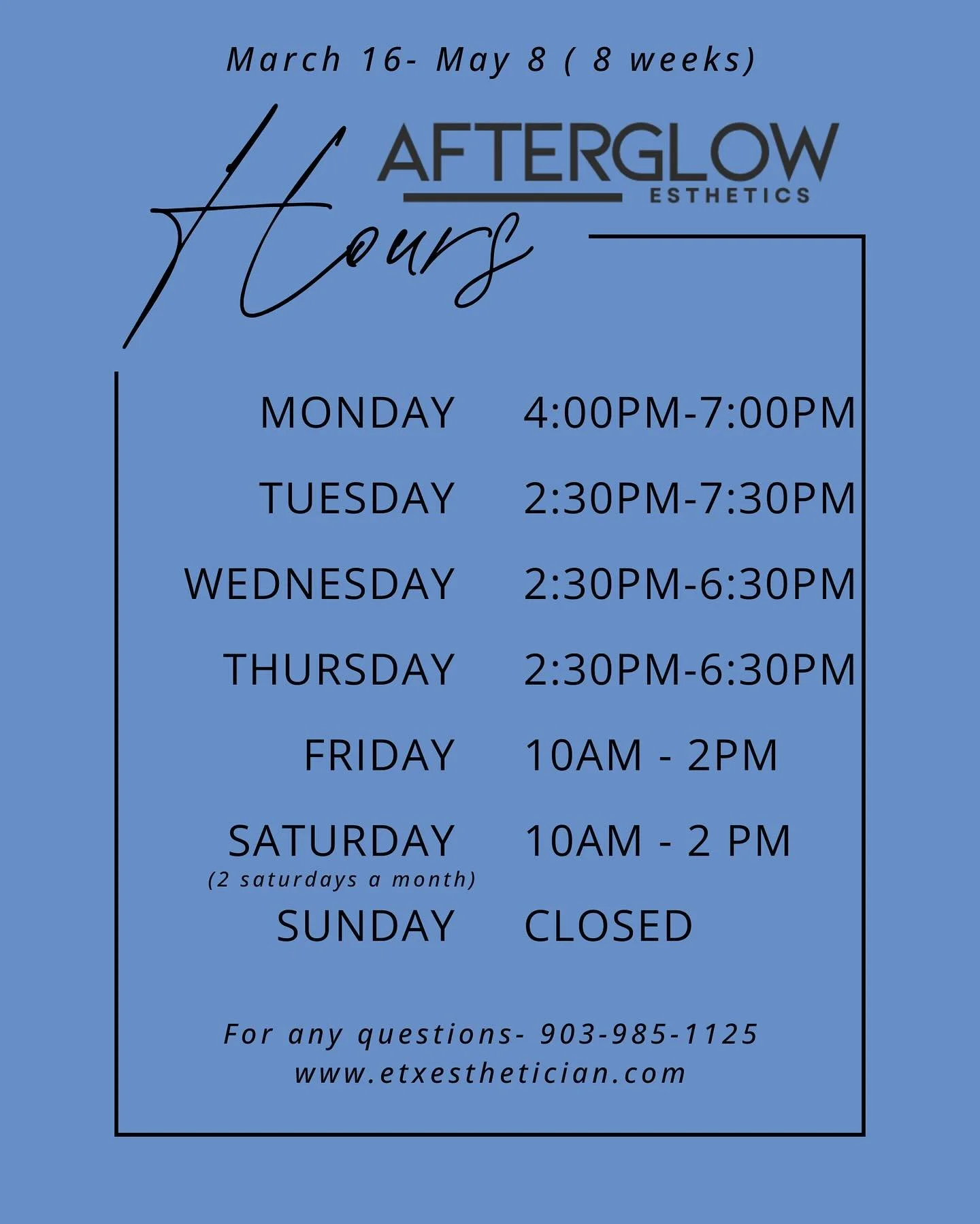 Spring break is next week which means summer prep officially starts now. ☀️

If you&rsquo;ve been thinking about starting bikini or Brazilian waxing, this is the perfect time. It usually takes a few waxes to get your hair on the same growth cycle, so