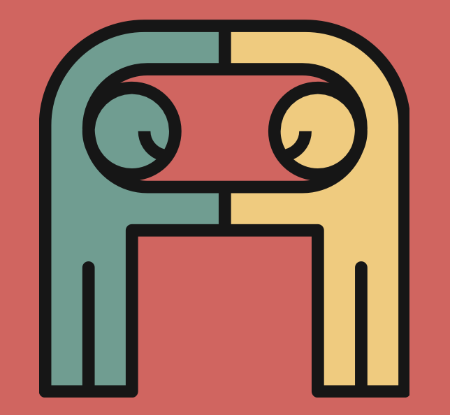 An image of two figures stretching their arms to make a connection.