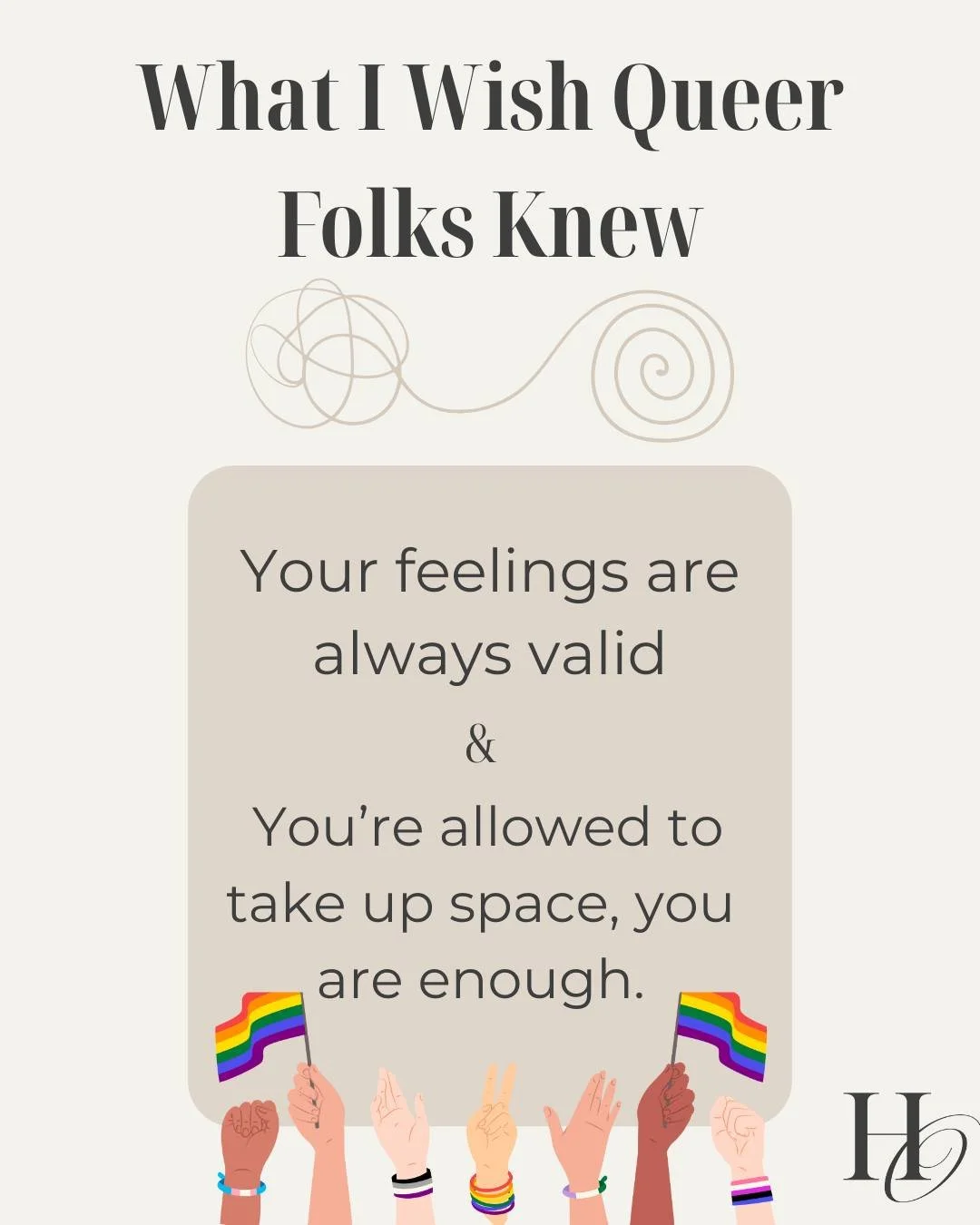 🌈 There&rsquo;s so much I wish queer folks knew about mental health and self-care:
✨ You don&rsquo;t have to have it all figured out to be worthy.
✨ Your identity is valid, no matter where you are in your journey.
✨ Asking for support is a sign of s
