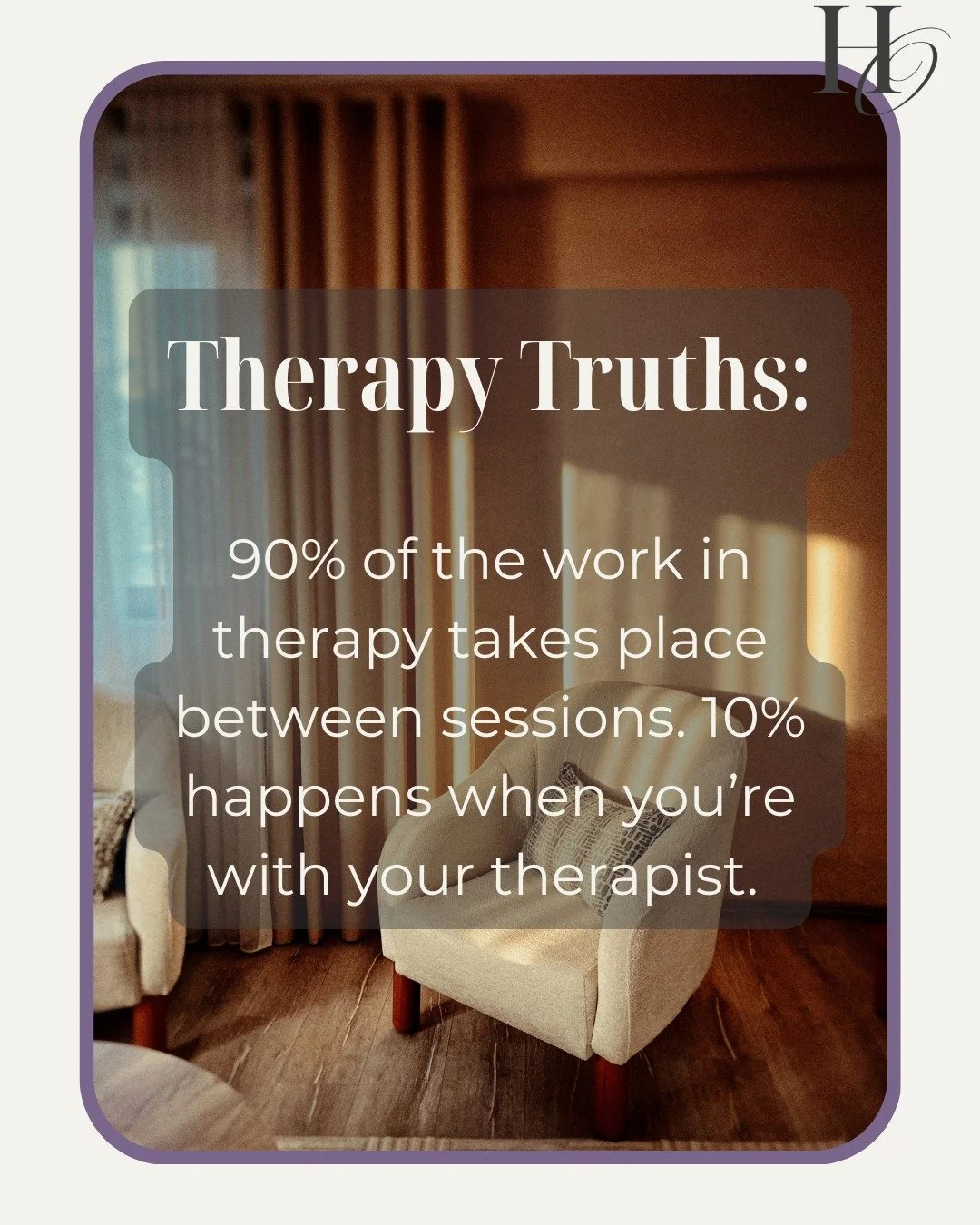 Meaningful change starts in the therapy room, but it continues in the day-to-day moments🌱

There's a common misunderstanding that the work in therapy is all you need. Yes the work done in a therapy appointment is helpful and effective; however, the 