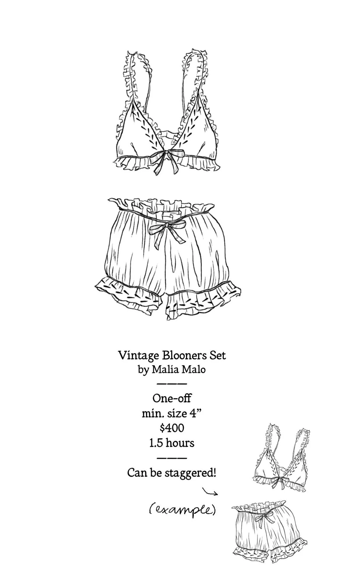 Vintage Bloomers Set