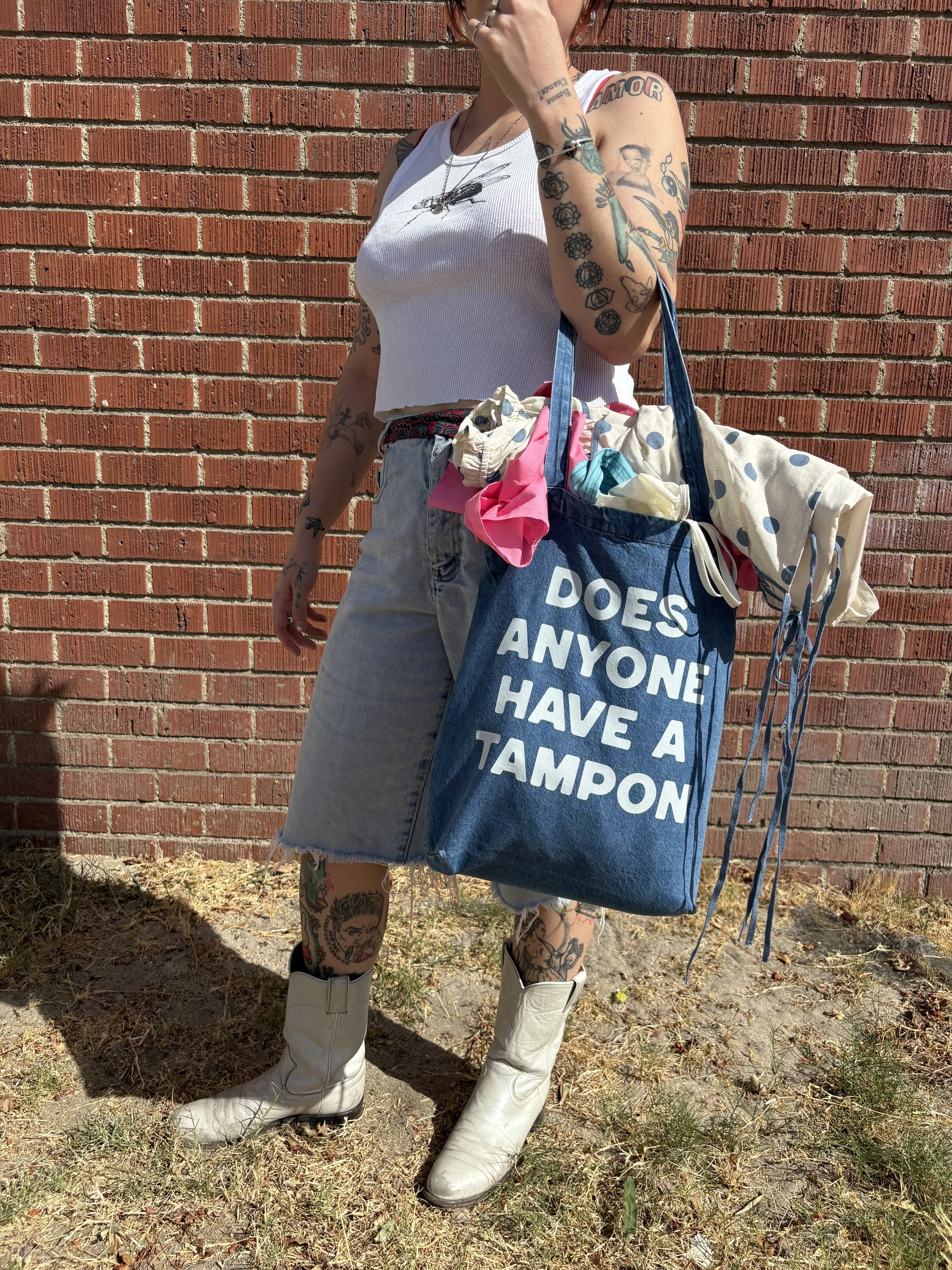 Imperative Question Denim Tote