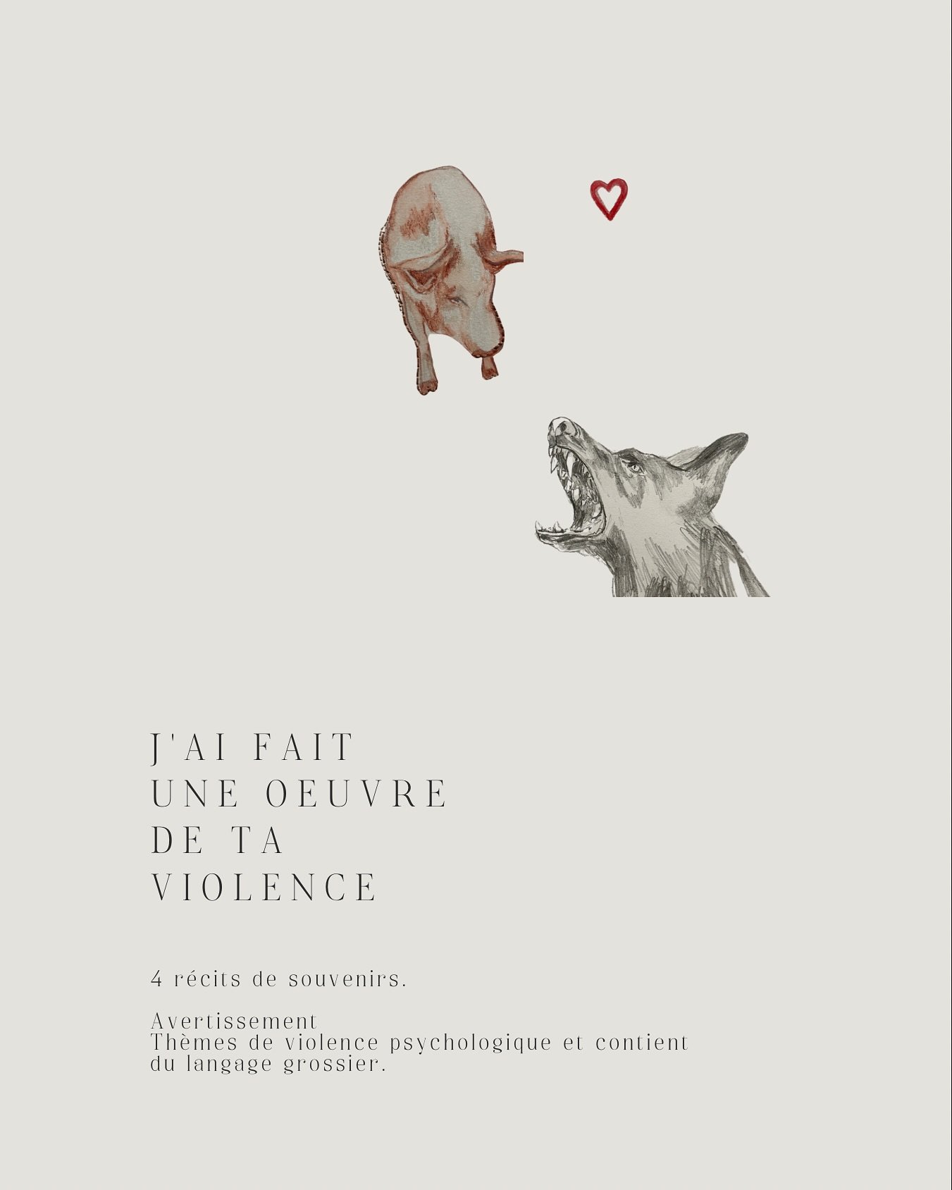 T&rsquo;as l&rsquo;air d&rsquo;avoir beaucoup de col&egrave;re.
&mdash; C&rsquo;est vrai.

Cette phrase m&rsquo;a ouvert les yeux. J&rsquo;ai r&eacute;alis&eacute; que j&rsquo;avais essay&eacute; de camoufler tout &ccedil;a, de le porter seule sur me