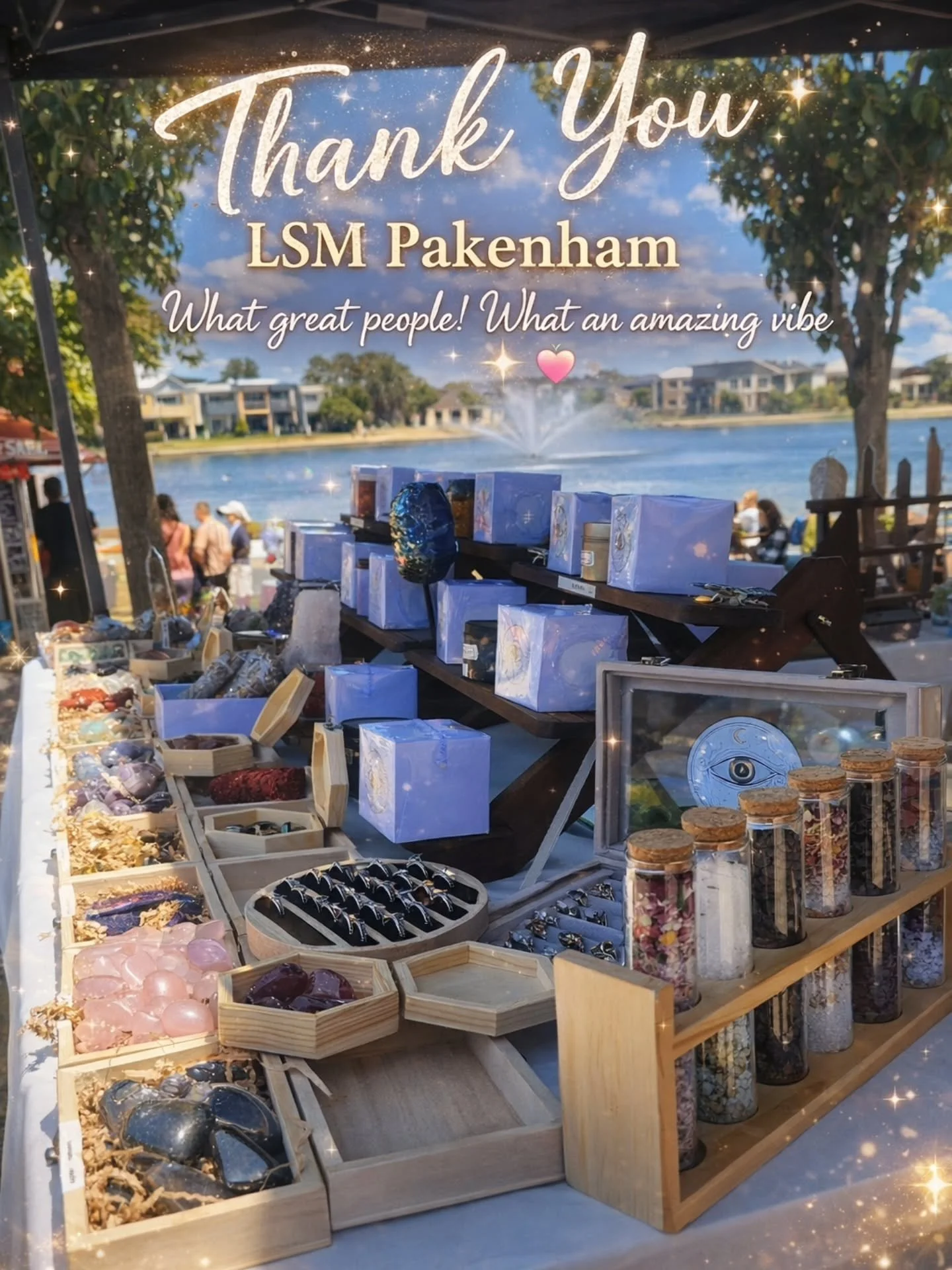 Still floating from the magic of today ✨

So grateful to be part of such a beautiful community at Lakeside Market Pakenham.
What incredible people, what a soulful crowd, and what an amazing vibe all around 💫

Thank you to everyone who stopped by, sh