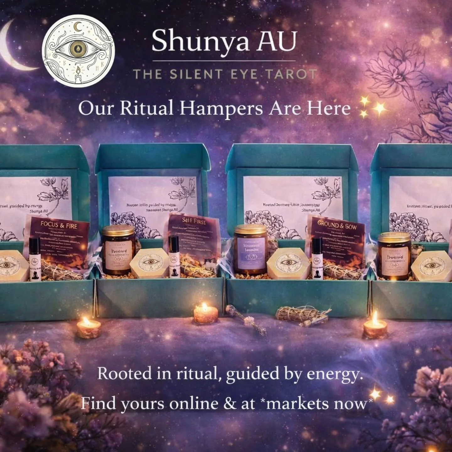 Our Ritual Hampers have arrived ✨

More than gifts, these are intentional ritual companions, each curated to support a different chapter of your journey.

From clarity and motivation, to self-love, grounding, and new beginnings, every hamper is desig