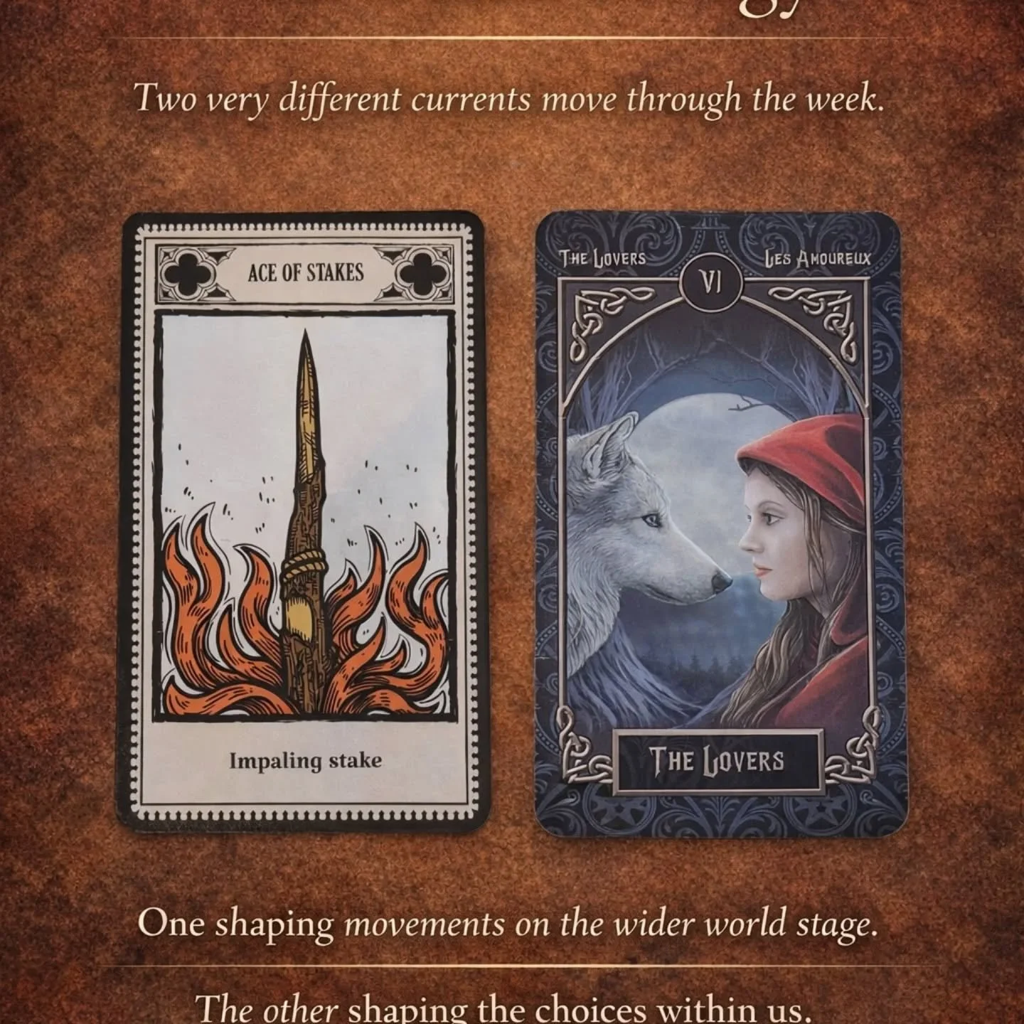 This week&rsquo;s reading unfolded in an unexpected way.

The pull to work with a deck I rarely resonate with was unusually strong. It is not one I often feel connected to, yet the cards insisted on being acknowledged.

Sometimes the energies that ap