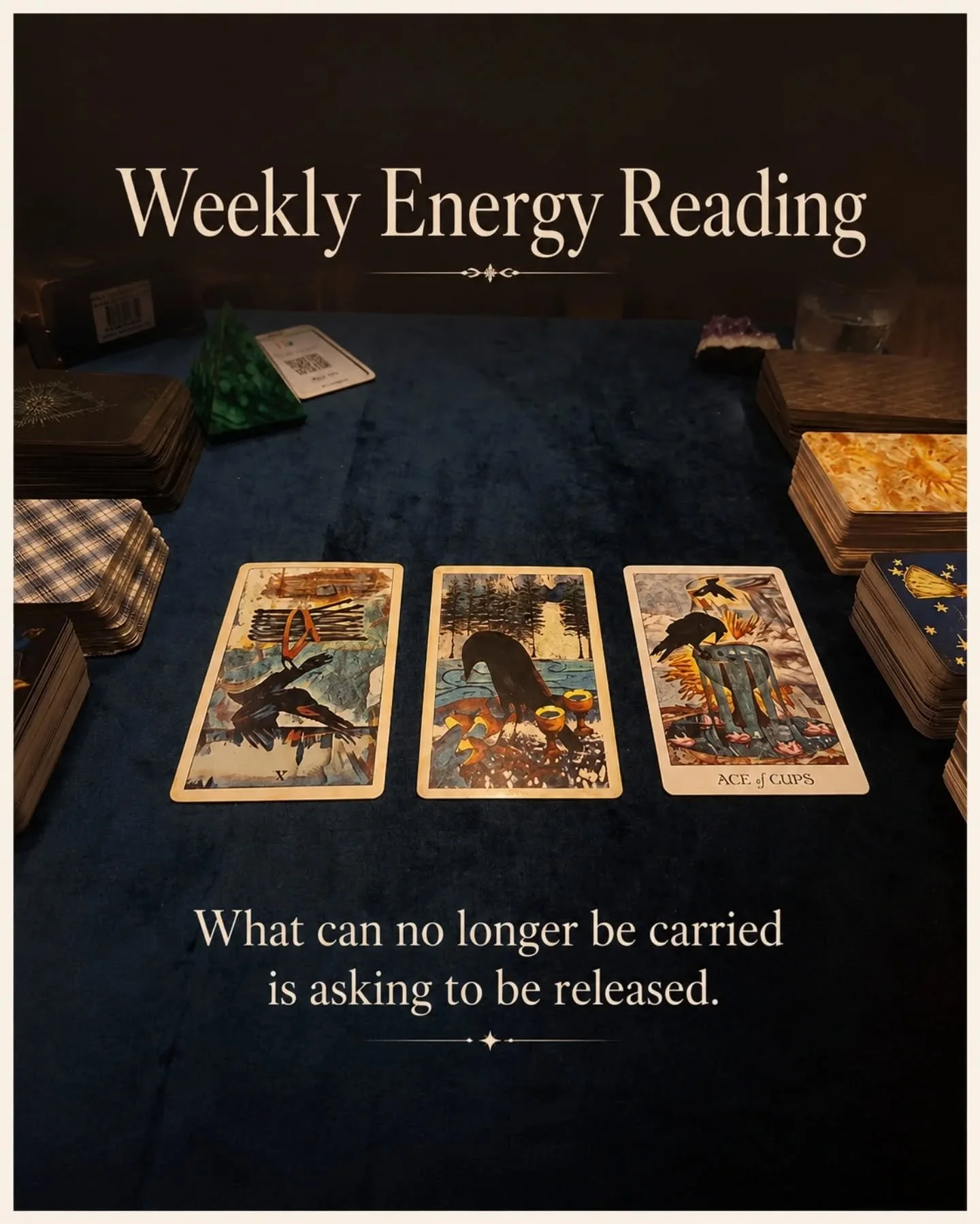 Weekly Energy Reading
✨️This week carries a tension between emotional truth and material reality.

The energy does not feel chaotic in a loud sense. It feels internal. Quietly decisive. Like something beneath the surface has already changed before th