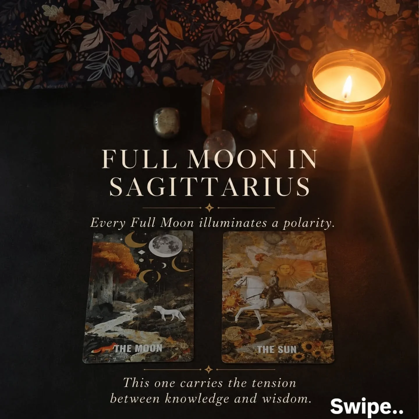 ✨️FULL MOON IN SAGITTARIUS
Every Full Moon illuminates a polarity.This month, the Moon shines in Sagittarius while the Sun stands opposite in Gemini.

Gemini gathers information.
Sagittarius seeks meaning.

Gemini asks questions.
Sagittarius searches