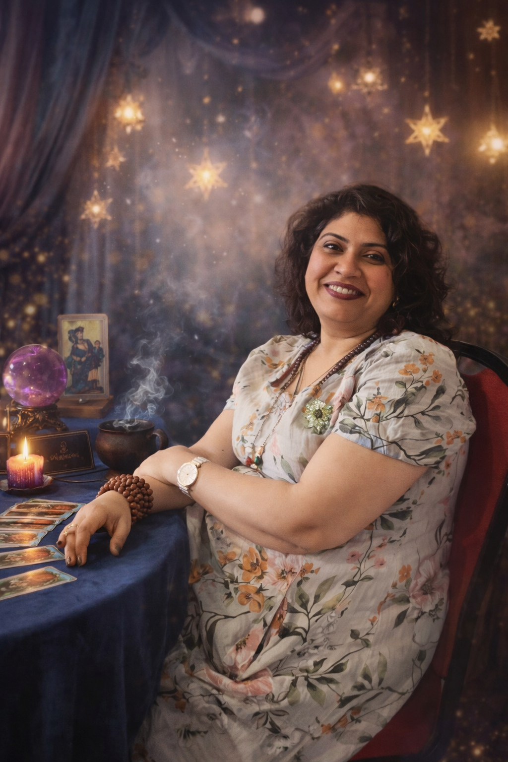 Meet Shalini, an intuitive Tarot reader and elemental energy alchemist with over 15 years of experience.
Her readings weave Tarot, intuitive insight, and elemental guidance to bring clarity, grounding, and deep self-connection.