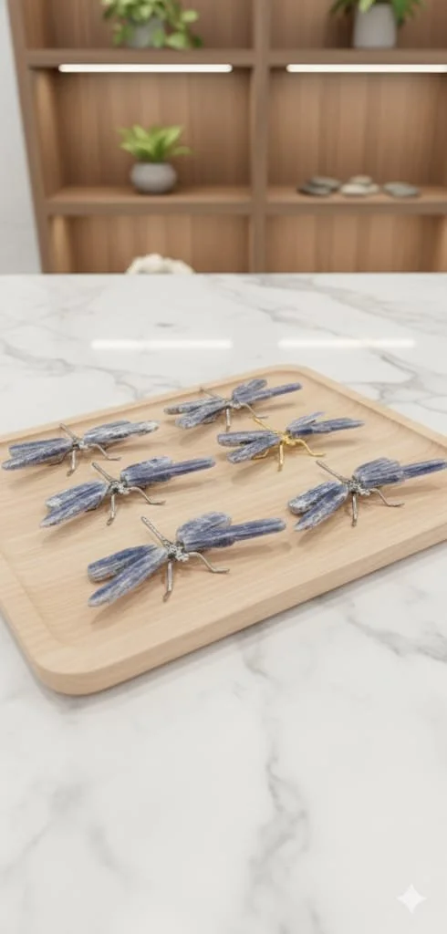 Hand-carved Natural Kyanite Dragonfly (1pc)
