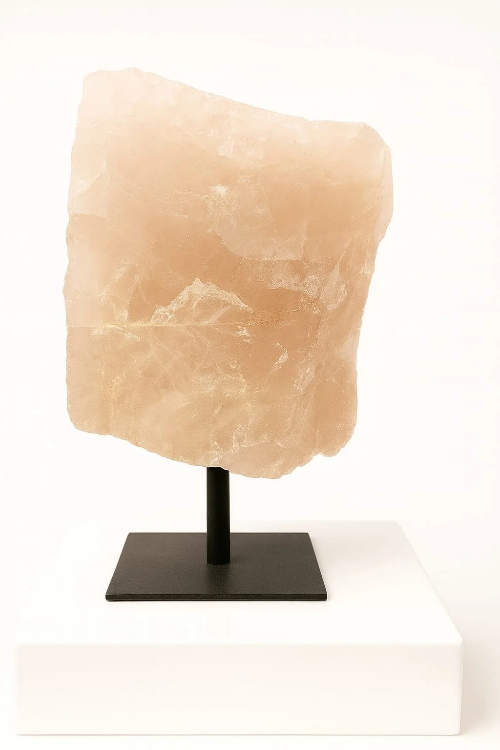 Rose Quartz Crystal on Elegant Stand