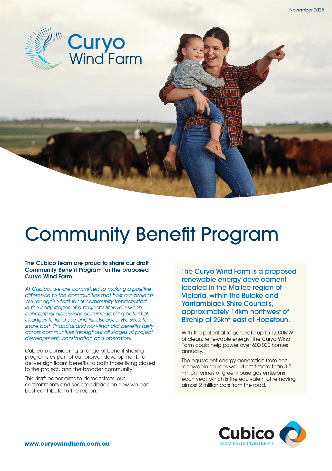 Image of front page of Community Benefit Program 