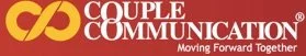 Logo of Couple Communication with intertwined gold and red symbols and text 'Couple Communication' and the slogan 'Moving Forward Together'