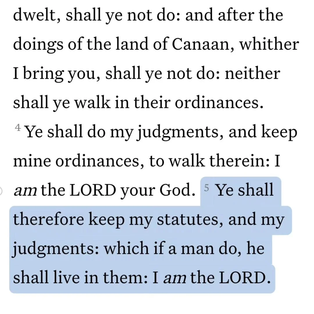 Leviticus 18:5 KJV
Ye shall therefore keep my statutes, and my judgments: which if a man do, he shall live in them: I am the LORD.

☝️☝️☝️
LORD is Yahuah in Hebrew