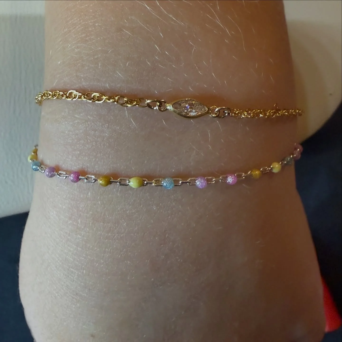 We&rsquo;re obsessed with how our gold rope chain pairs with our client&rsquo;s colorful one 😍