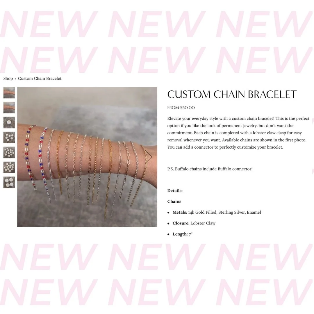 We have an online store!! 🛒🛍️

Starting today, you can place an order for a custom bracelet with a clasp! You can choose from 15 chains and a wide variety of connectors. 

Visit the shop page on our website for all the details&hellip;