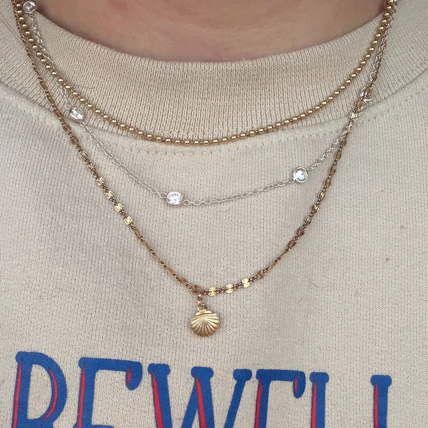 We love a necklace stack! 😍😍 we can weld you a permanent necklace or add a clasp to easily put on and take off