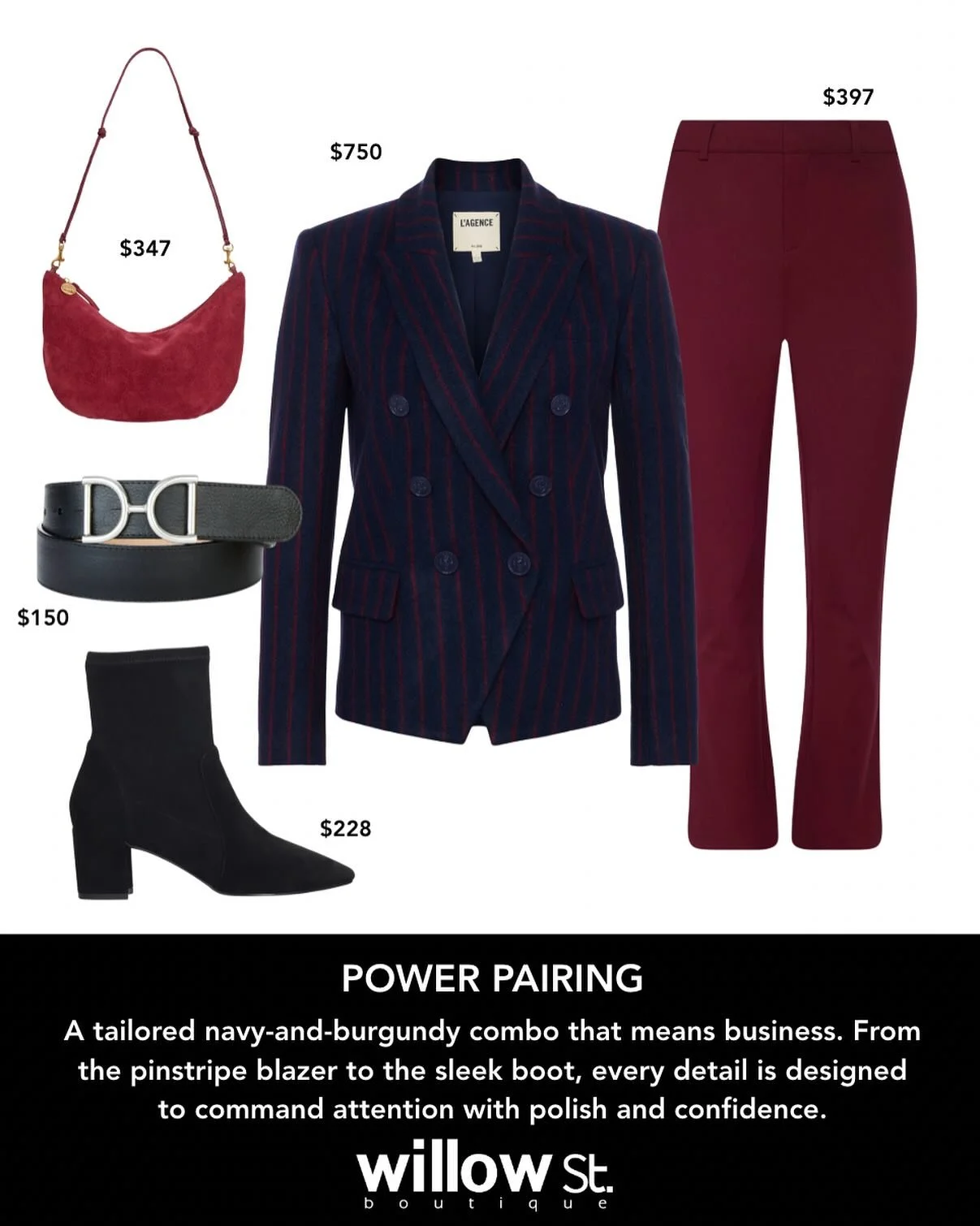 Modern tailoring, meet rich fall tones.

Our stylists love pairing L&rsquo;AGENCE&rsquo;s sculpted blazer with sleek trousers for an effortlessly powerful look &mdash; finished with luxe accessories that make it feel elevated, not overdone.

Perfect 
