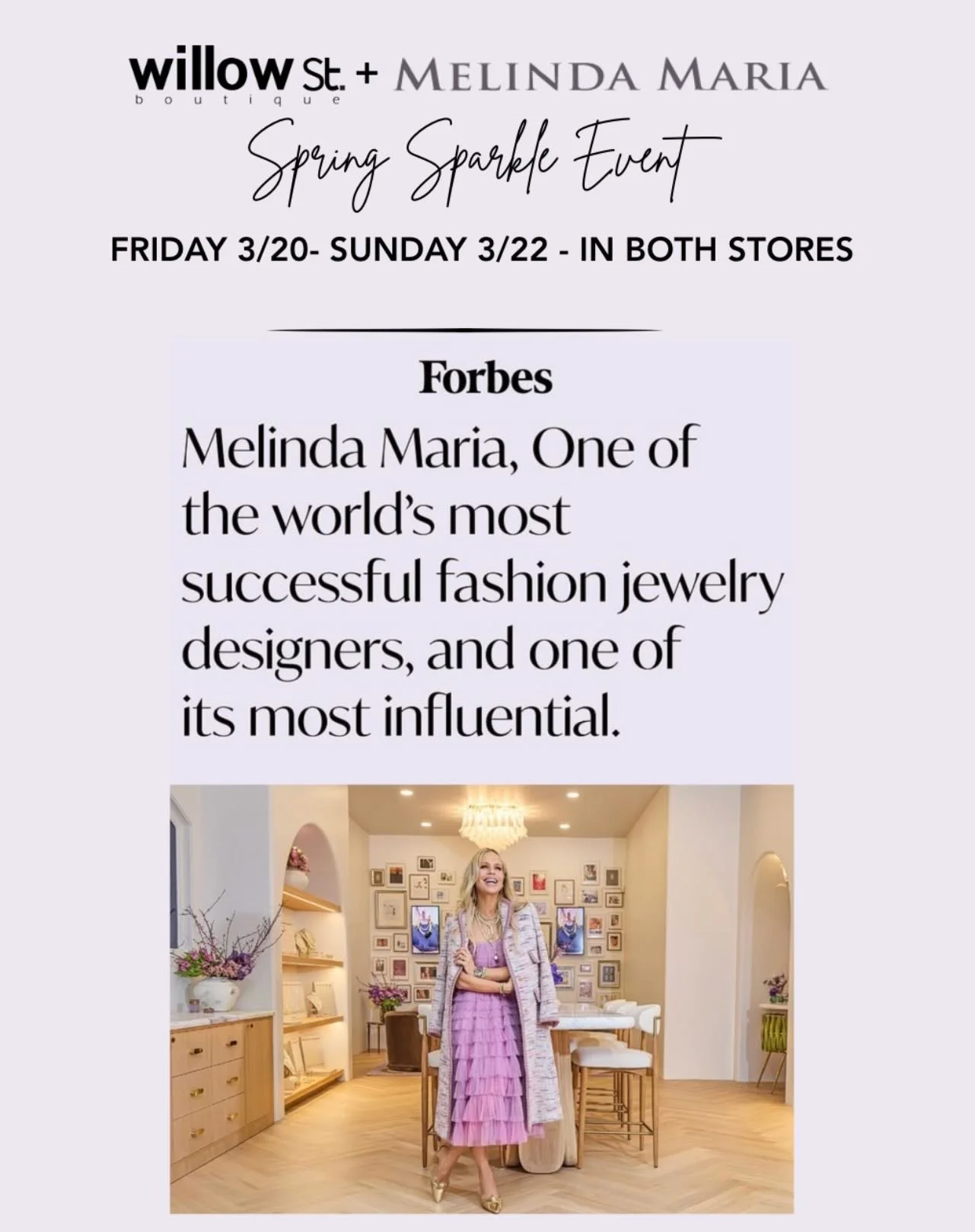 A designer everyone is talking about&hellip; and her collection is arriving at Willow St. this weekend for a limited Spring Sparkle Event ✨

3 days only. Pieces you won&rsquo;t see again.
Shop it first in Summit + Morristown.

Call to shop:
Summit 90