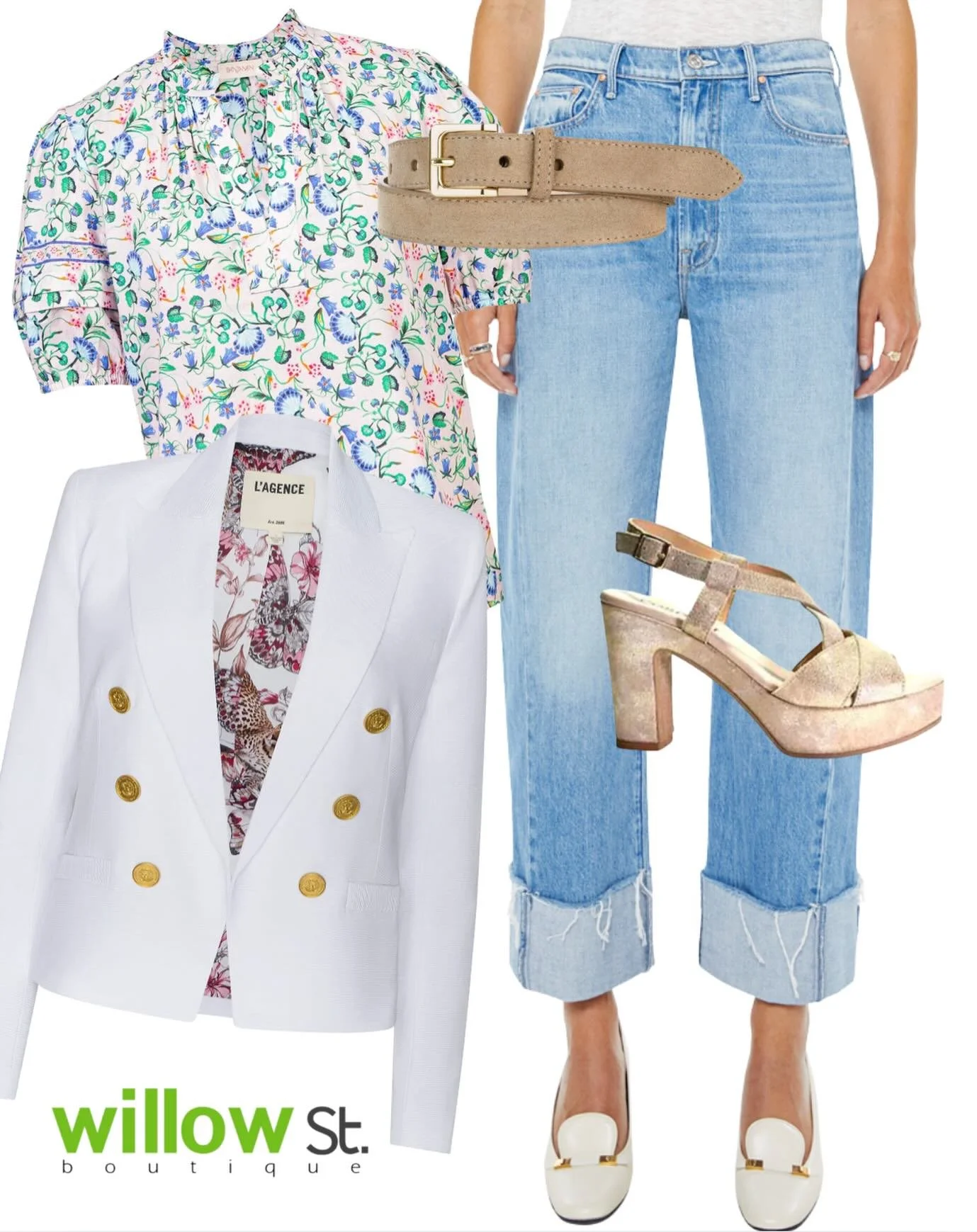 Your jeans👖just got a promotion. Add a crisp blazer, a flirty floral, and a little height&hellip; and suddenly you&rsquo;re not running errands, you&rsquo;re making appearances.

TAP TO SHOP

#shopwillowst #denimupgrade #styledbystyle #njboutique