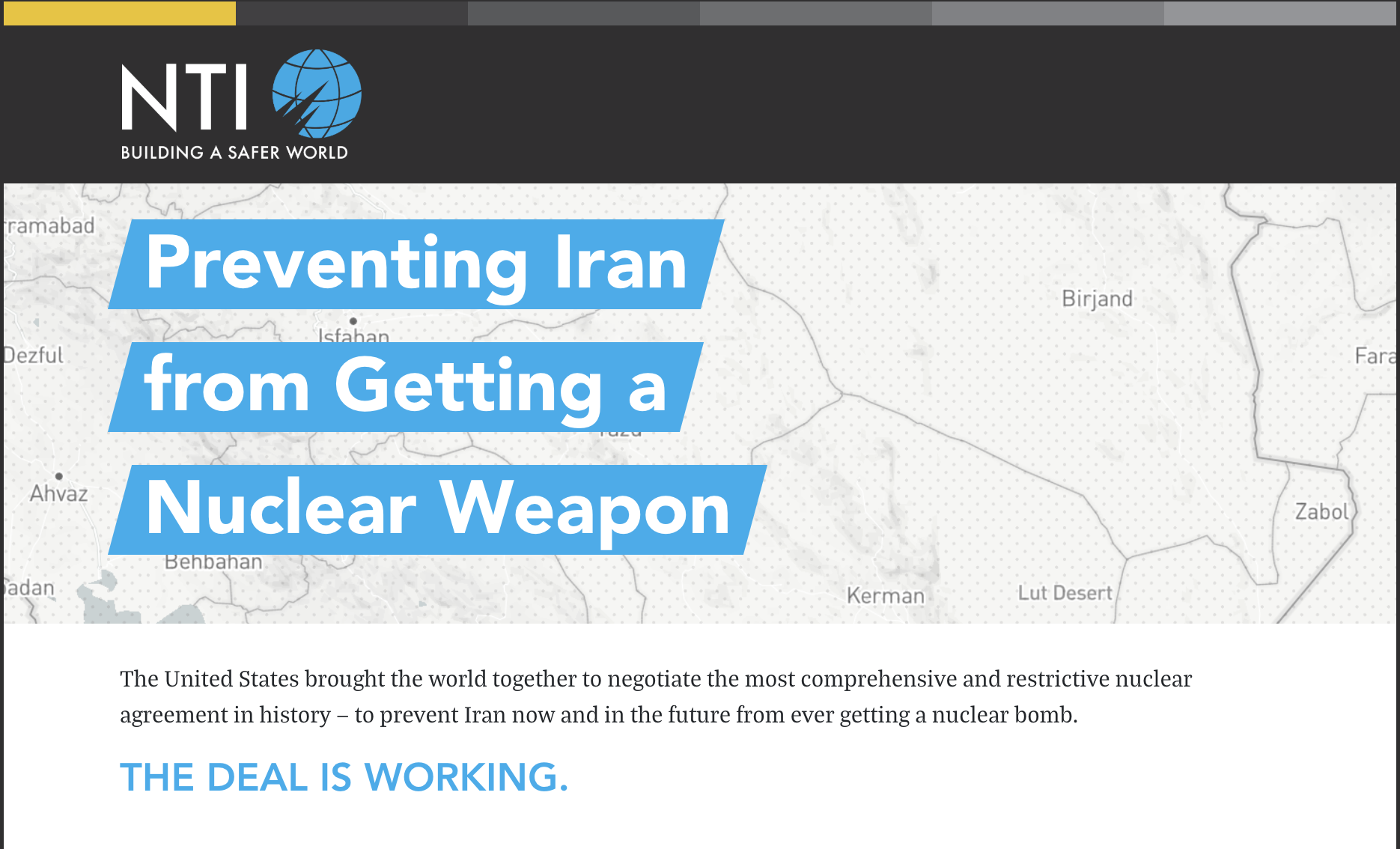 Client: Nuclear Threat Initiative • Medium: Interactive Website • Role: UX Writing, Copywriting, Proofing