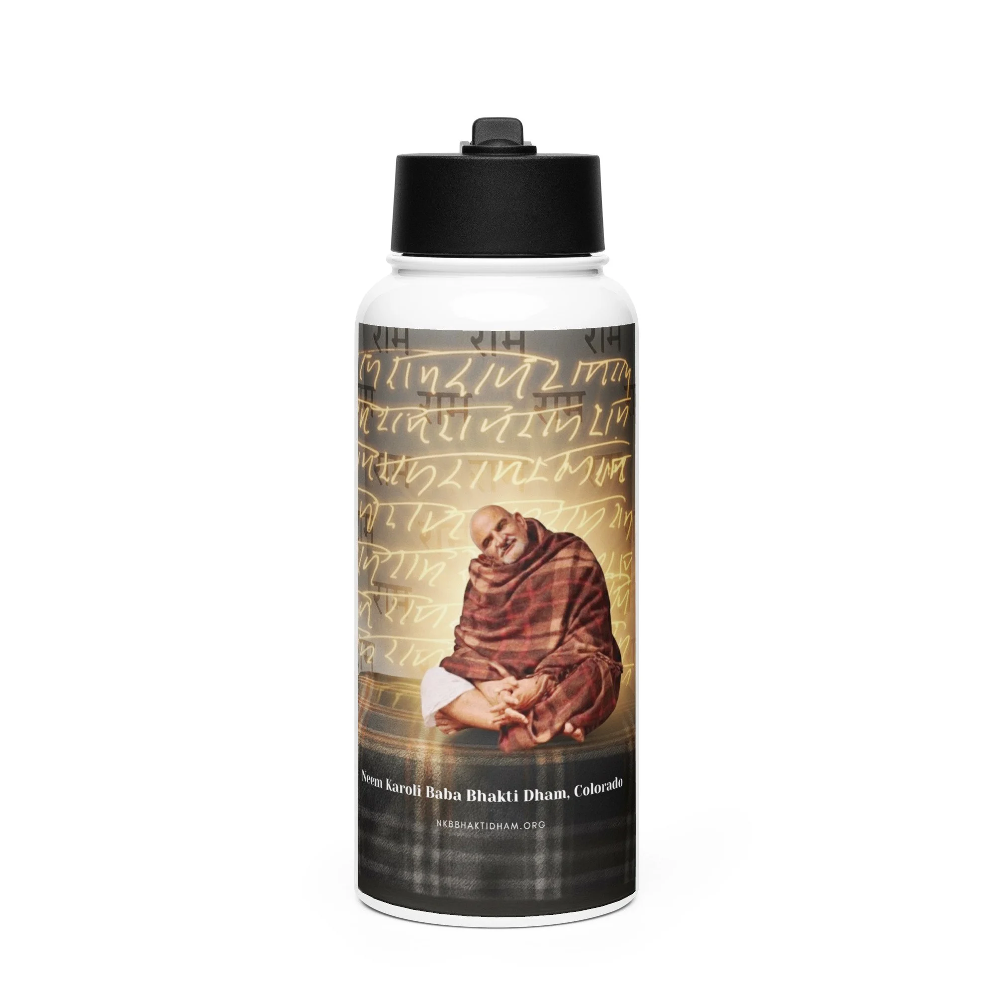 Stainless steel water bottle with a straw lid