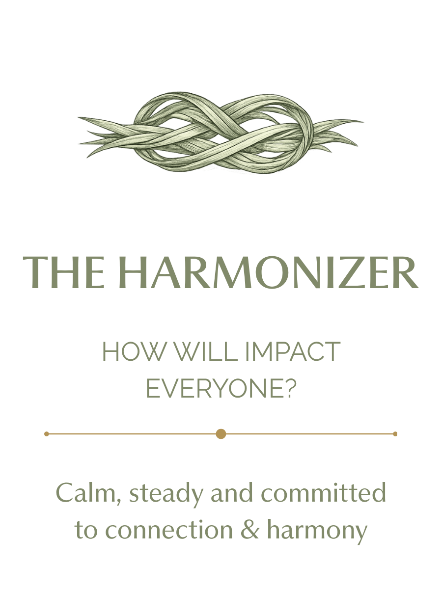 The Harmonizer workplace personality style in The Four Coordinates, representing relationships, connection, empathy, and collaborative team dynamics.