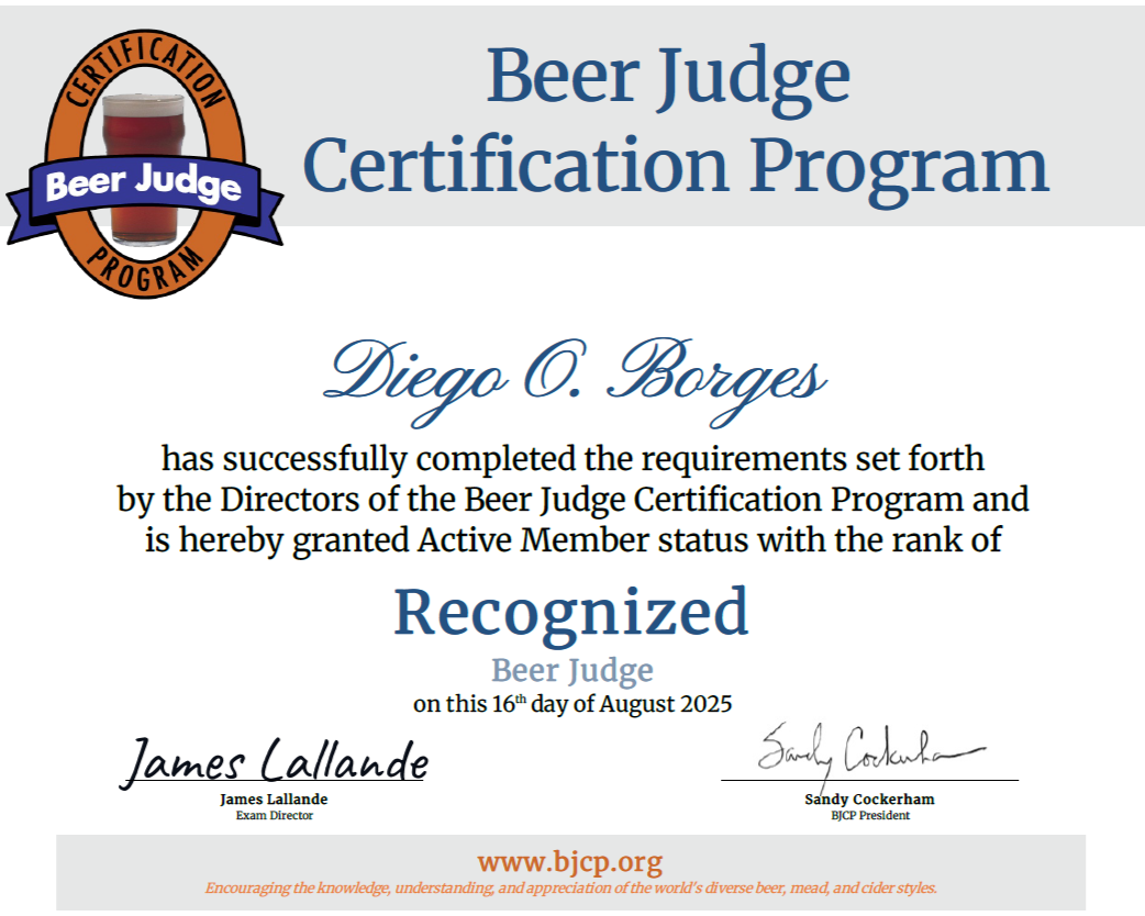 Finally! a Recognized Beer Judge by the BJCP