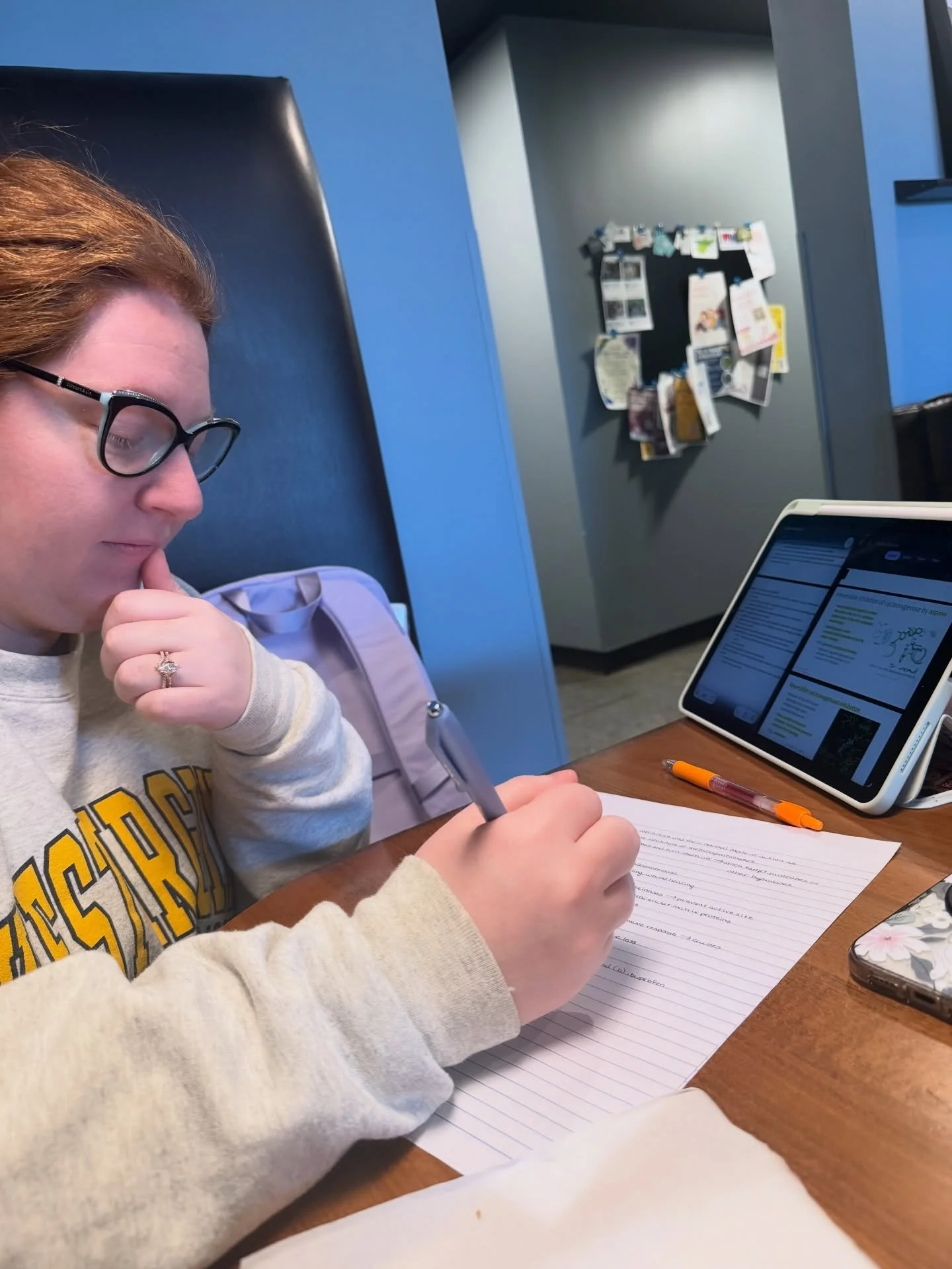 My Valentine @hockeyginger is studying hard ❤️