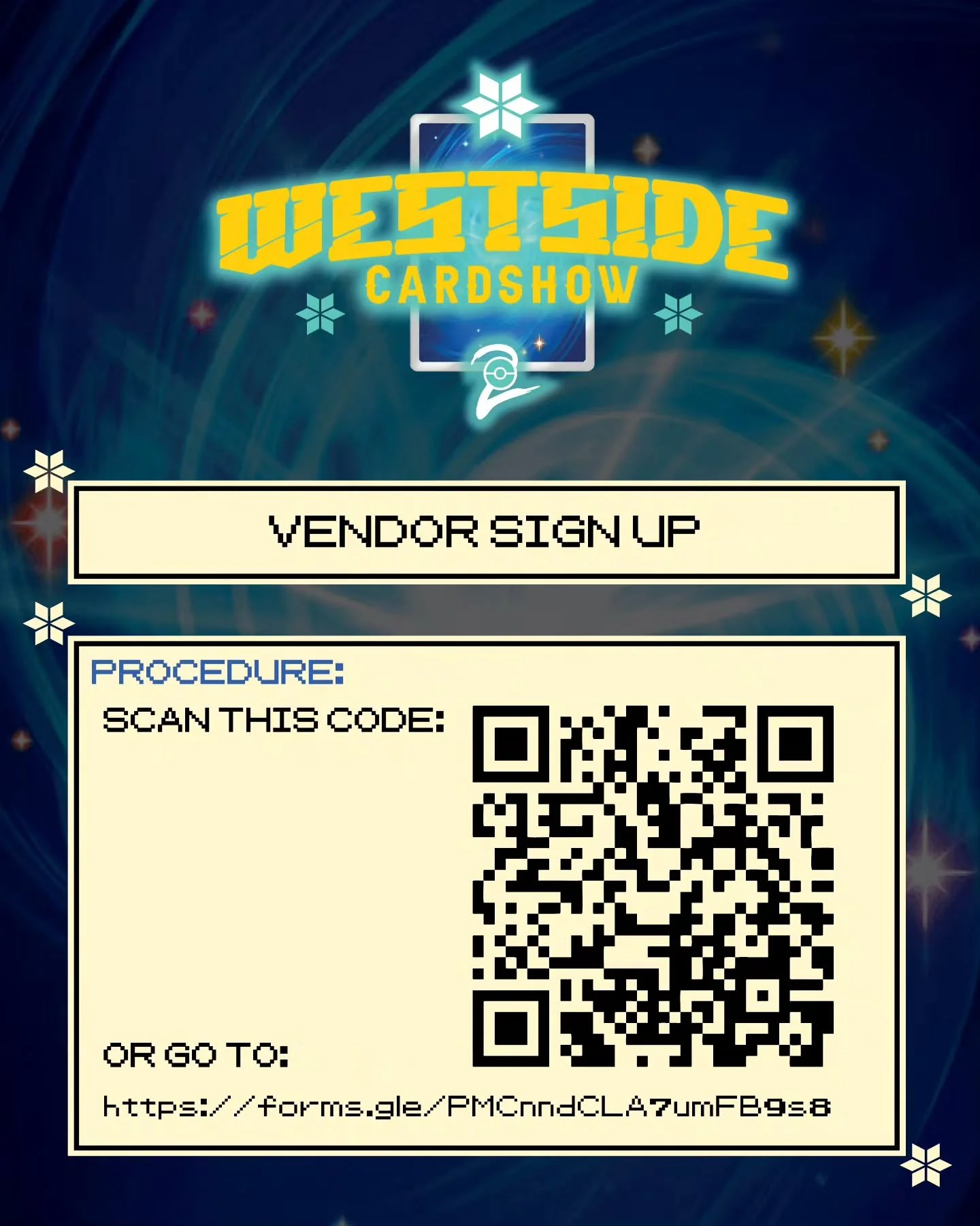 🚨 CALLING ALL VENDORS! 🚨
The Westside Card Show 2 is coming, and vendor sign-ups are officially OPEN! 🏆✨ Whether you sell Pok&eacute;mon, sports cards, TCG accessories, or collectibles of all kinds &mdash; this is YOUR chance to be part of one of 