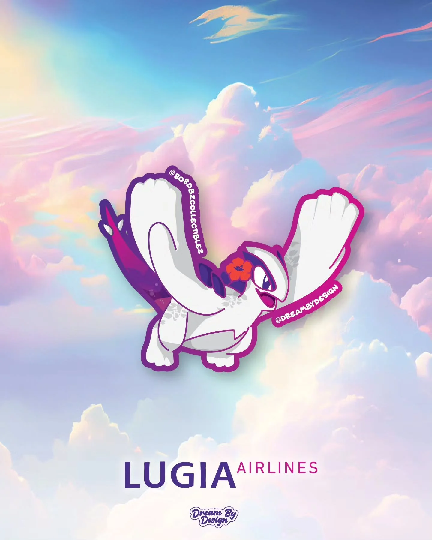 🛫✨ Lugia Airlines is taking flight with an extra dose of cuteness! ✨🛫
We&rsquo;re so excited to introduce Baby Lugia 🐣 taking to the skies in our newest collaboration with @808dbzcollectiblez 🌺💜. This design brings island vibes, sky-high adventu