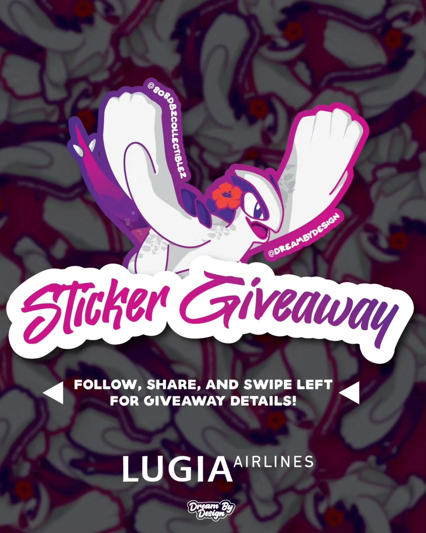 ✈️✨ Lugia Airlines Sticker Giveaway! ✨✈️
We&rsquo;re taking flight with @808dbzcollectiblez to give YOU the chance to win our brand-new Lugia Airlines Holographic Sticker! 🌺

Here&rsquo;s how to enter ⬇️

RULES:
1️⃣ Follow @dreambydesign &amp; @808d