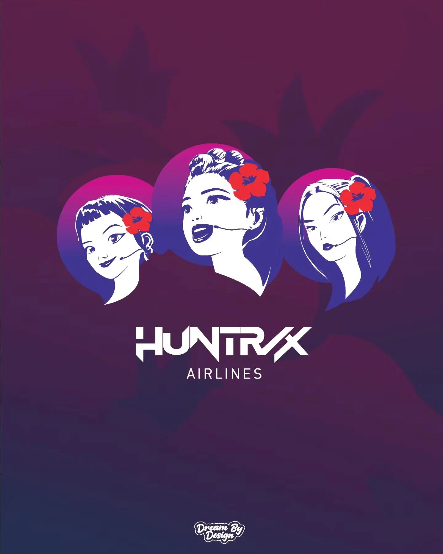 Introducing Zoey &amp; Mira - Huntrix Airlines✨

Two new members have officially joined the Huntrix Airlines crew 💜✈️

From the bold, island-inspired livery to the clean luggage tag mock-ups, this design is all about movement, music, and style in th