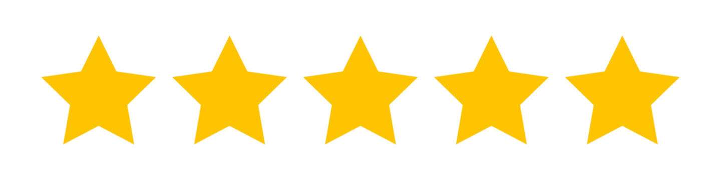 Five gold stars in a row.