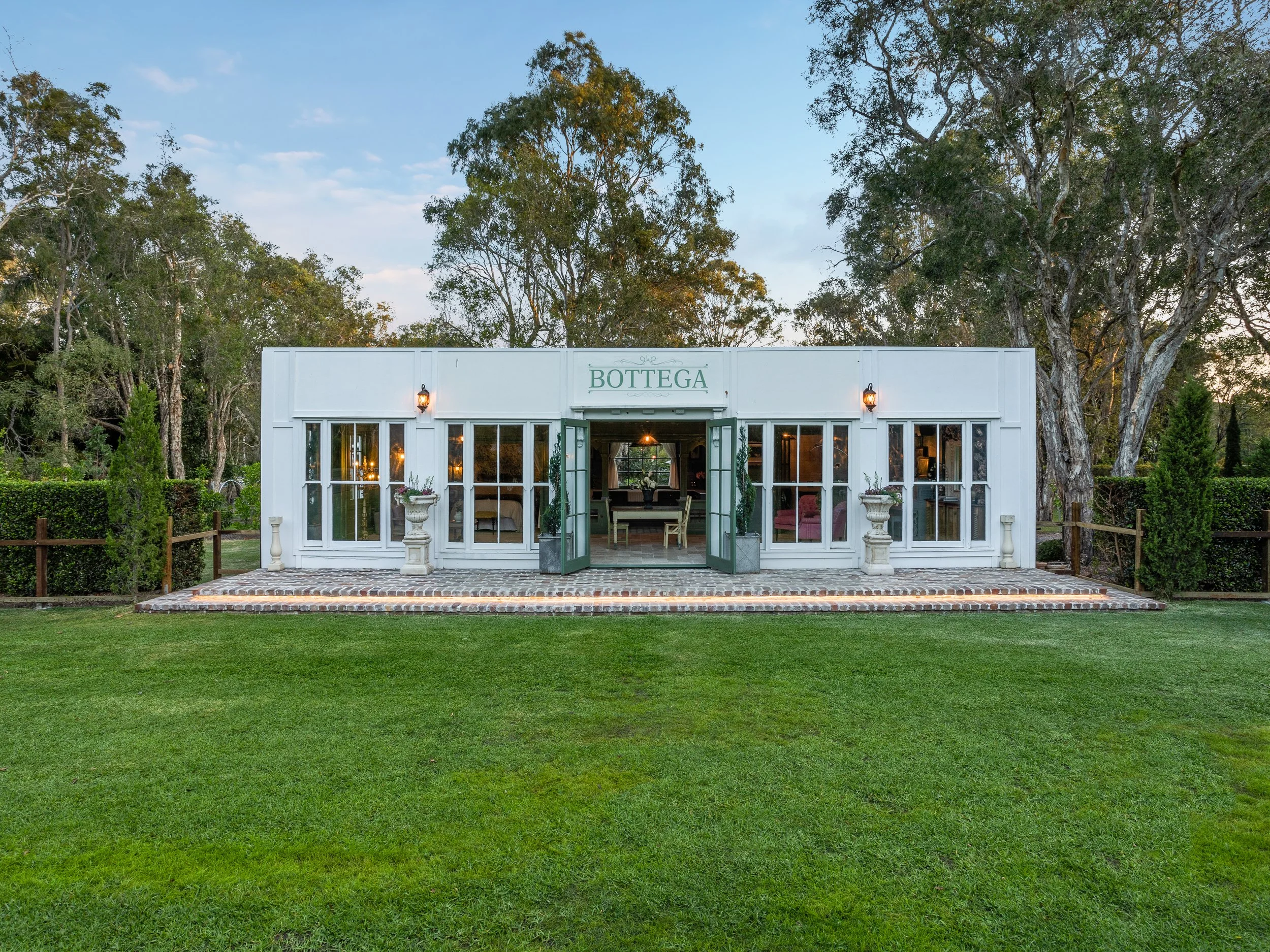 Newly renovated shipping container with a european inspired style and fit out in Brisbane City.