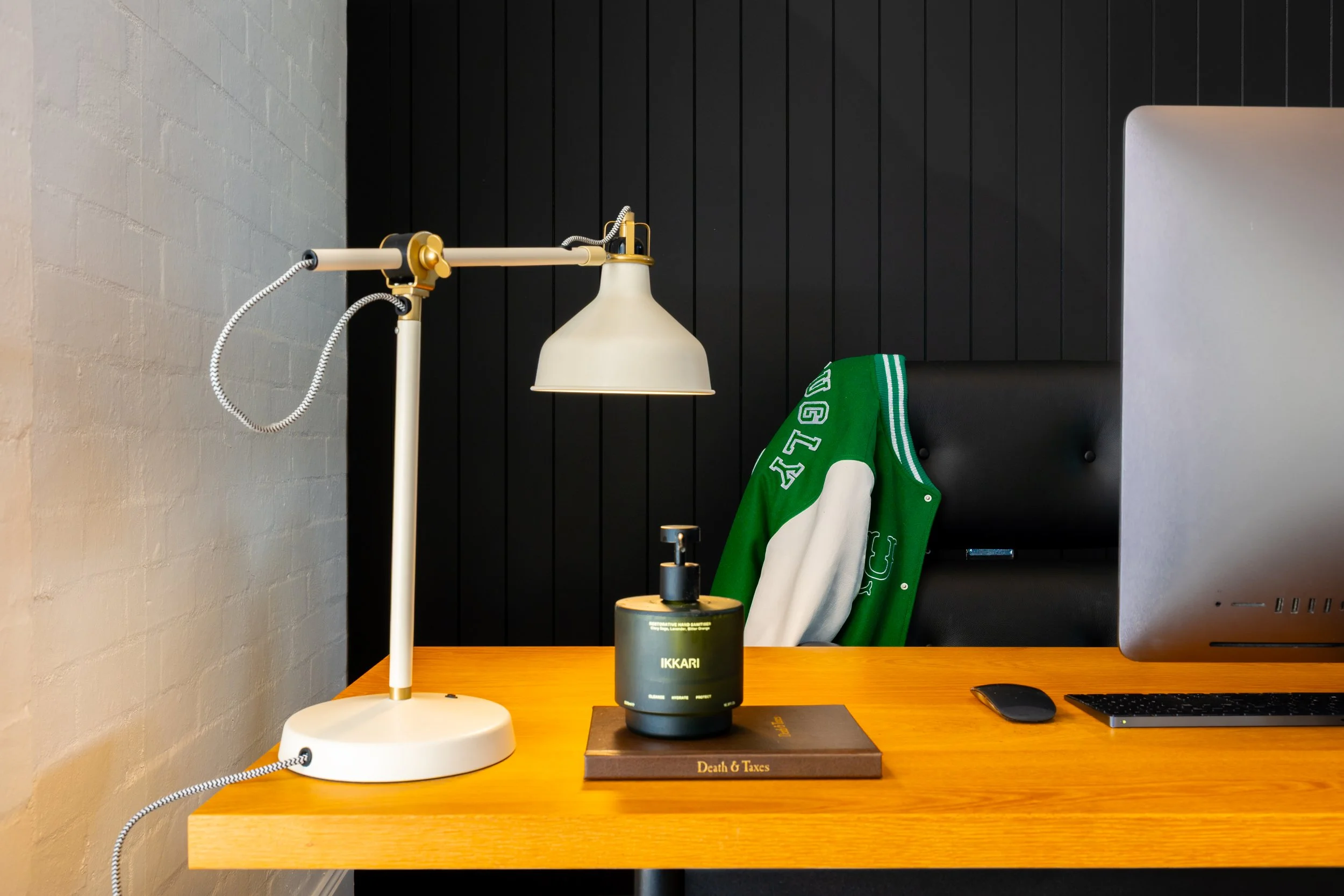 Luxury desk with luxury branding and clothing in Brisbane City.