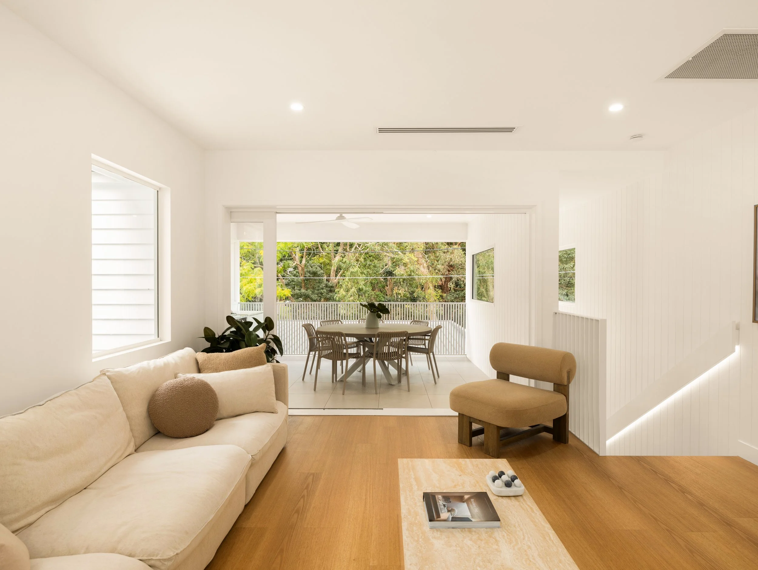 Luxury living room with unique furniture located in Brisbane City. 