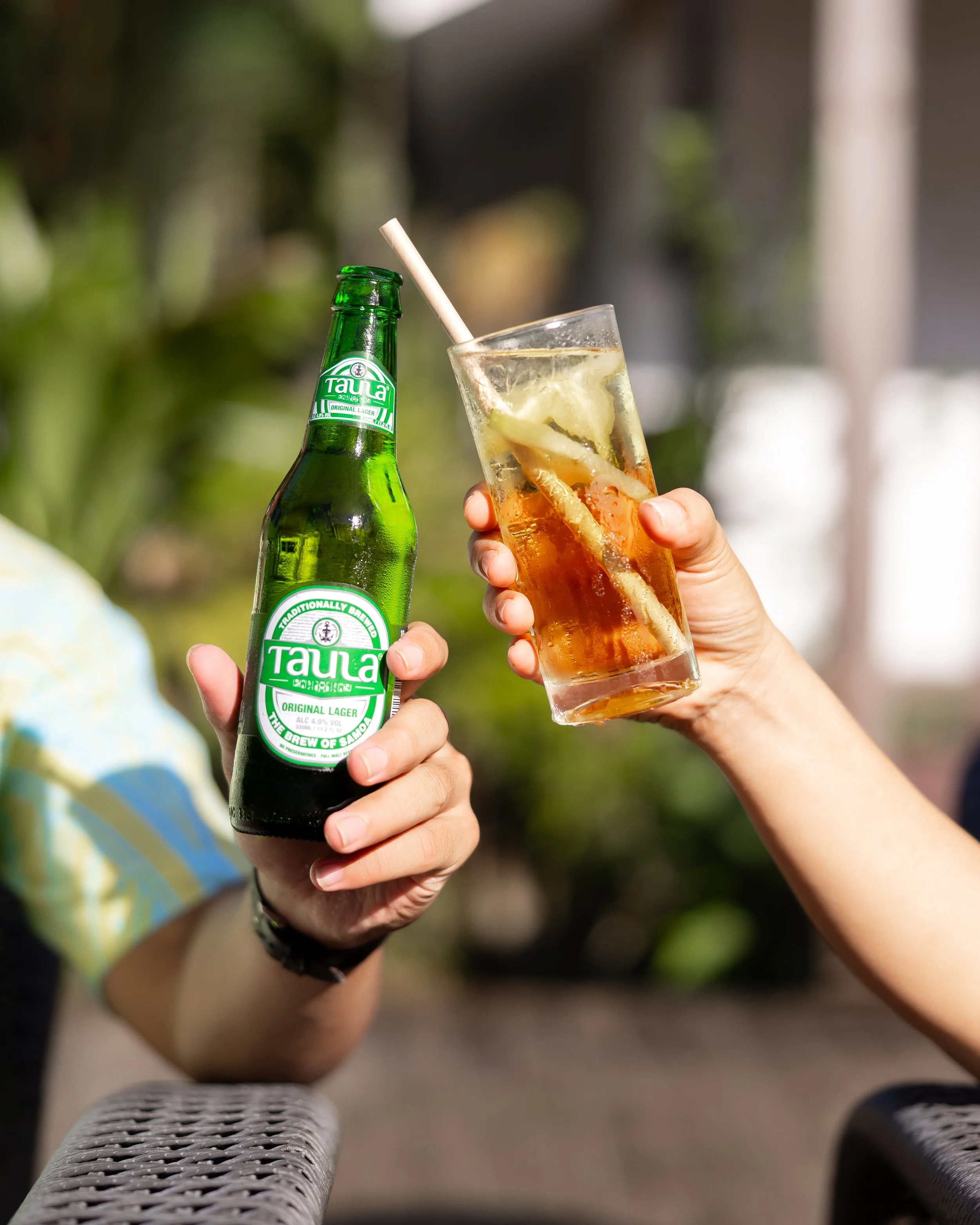 Beer and cocktail cheering in Samoa.