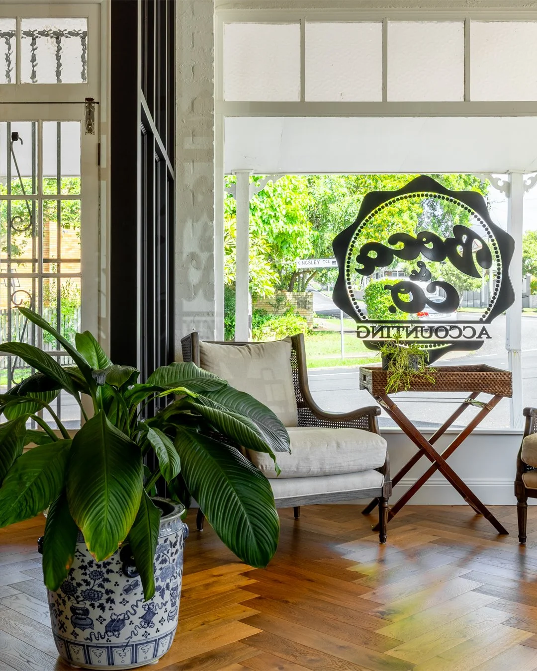 Unique waiting room in a historical commercial property located in Brisbane City.