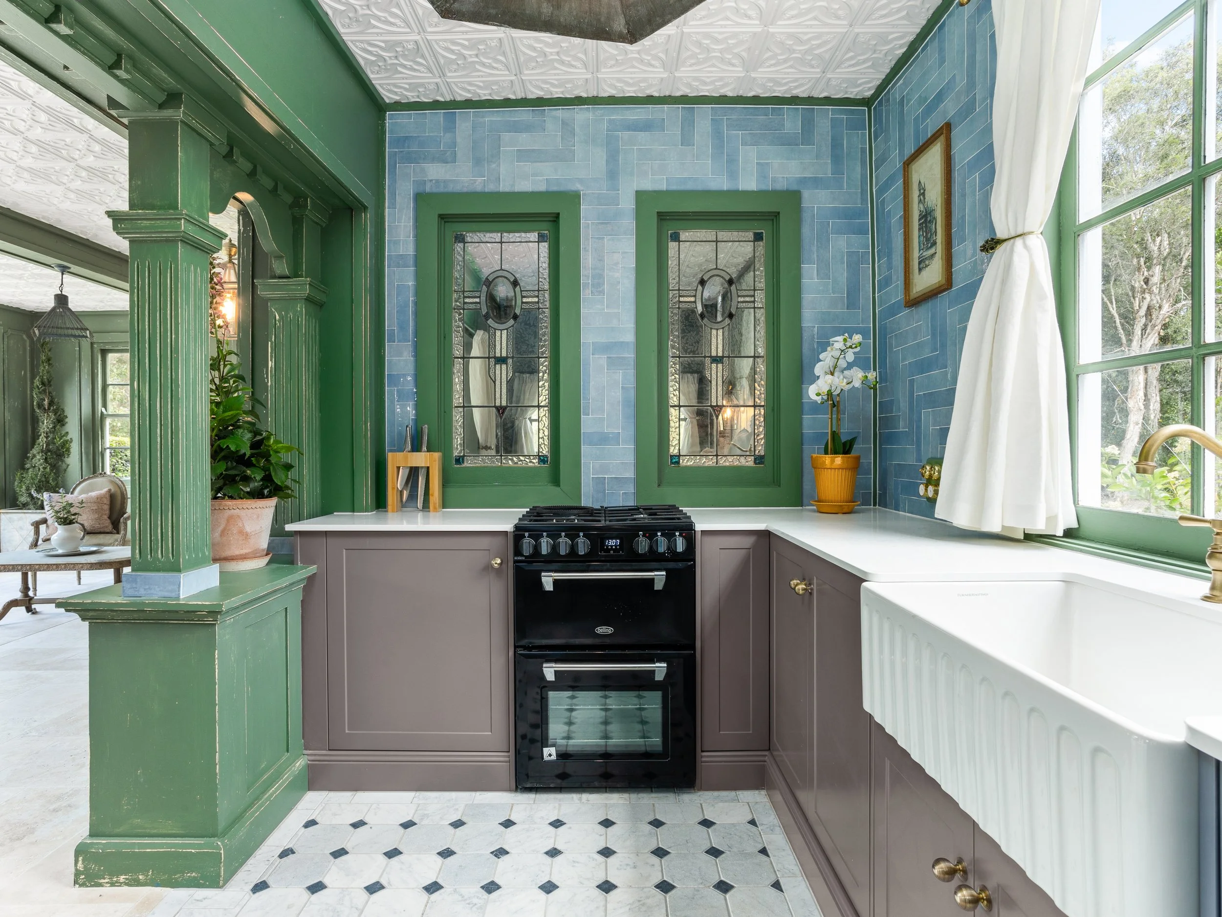 European styled kitchen with modern fixtures in Brisbane City.