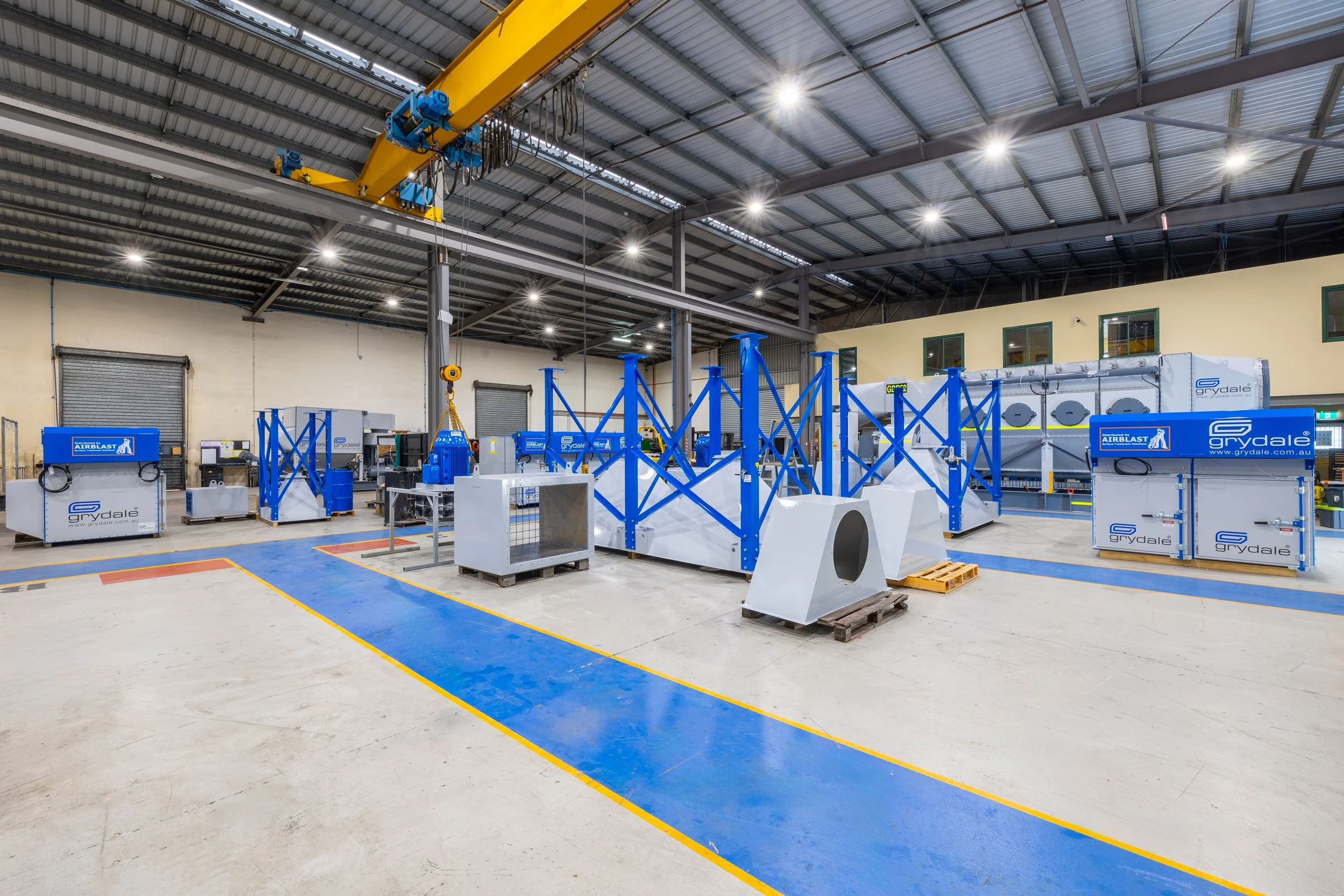 Grydale assembly centre with half assembled units Brisbane.