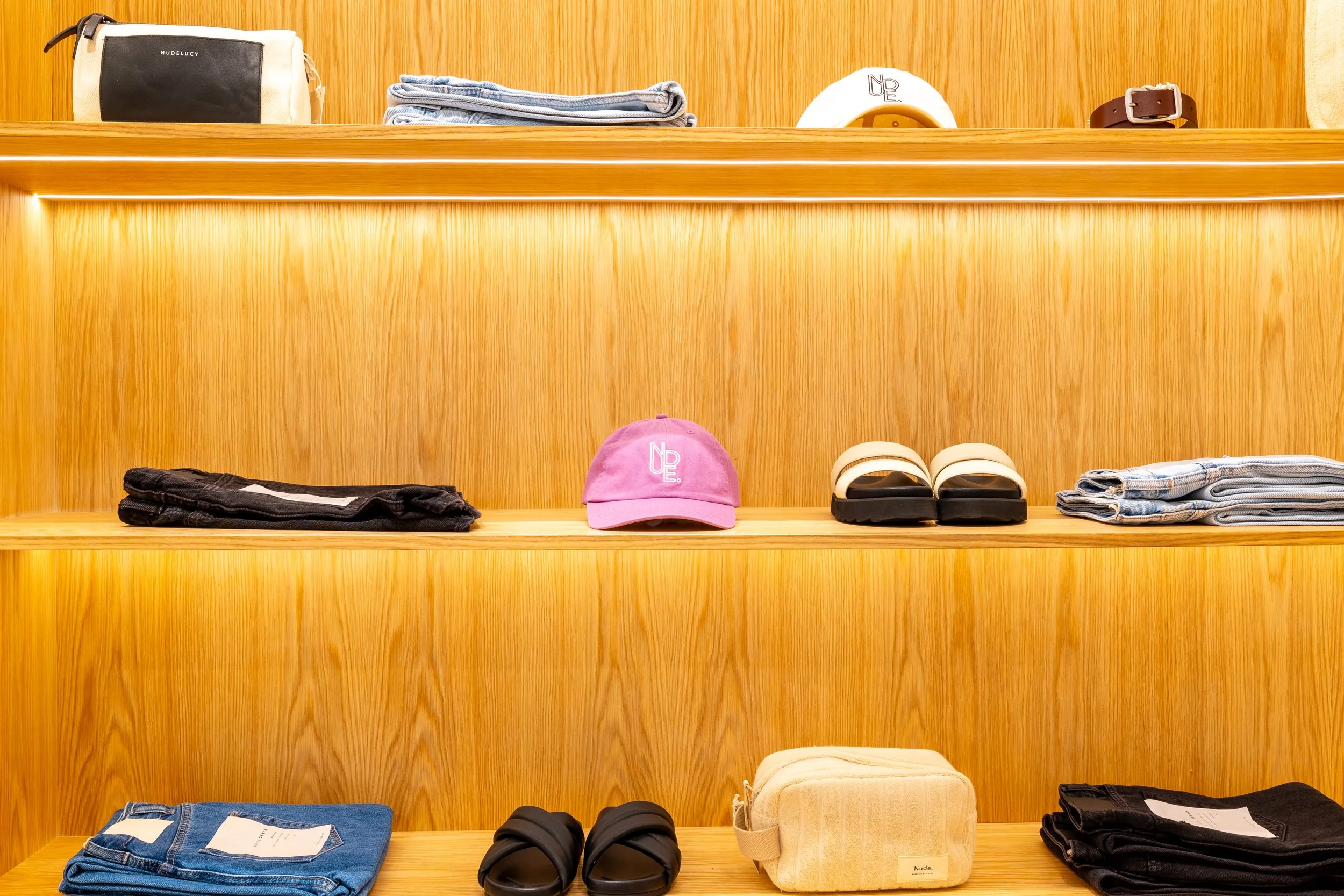 Nude Lucy clothing display in Brisbane City.