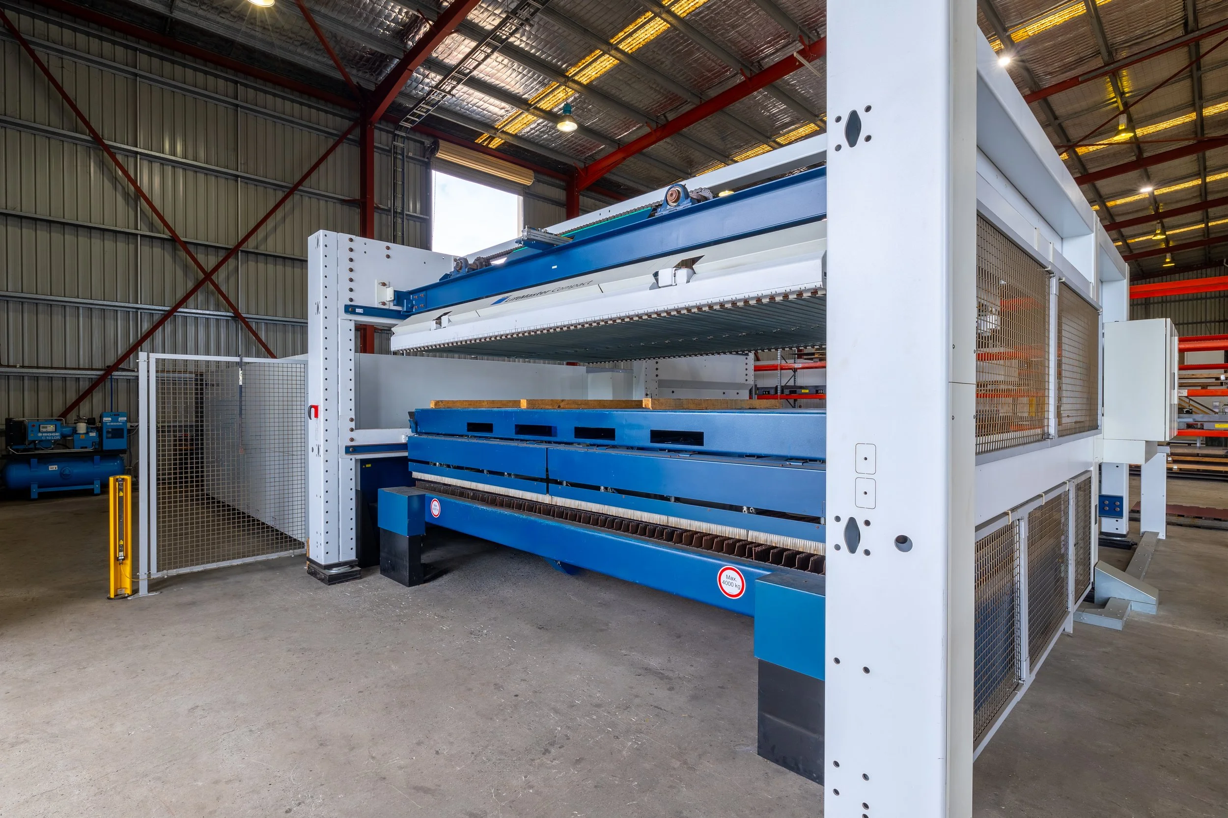 Grydale laser cutter located in manufacturing plant Brisbane.