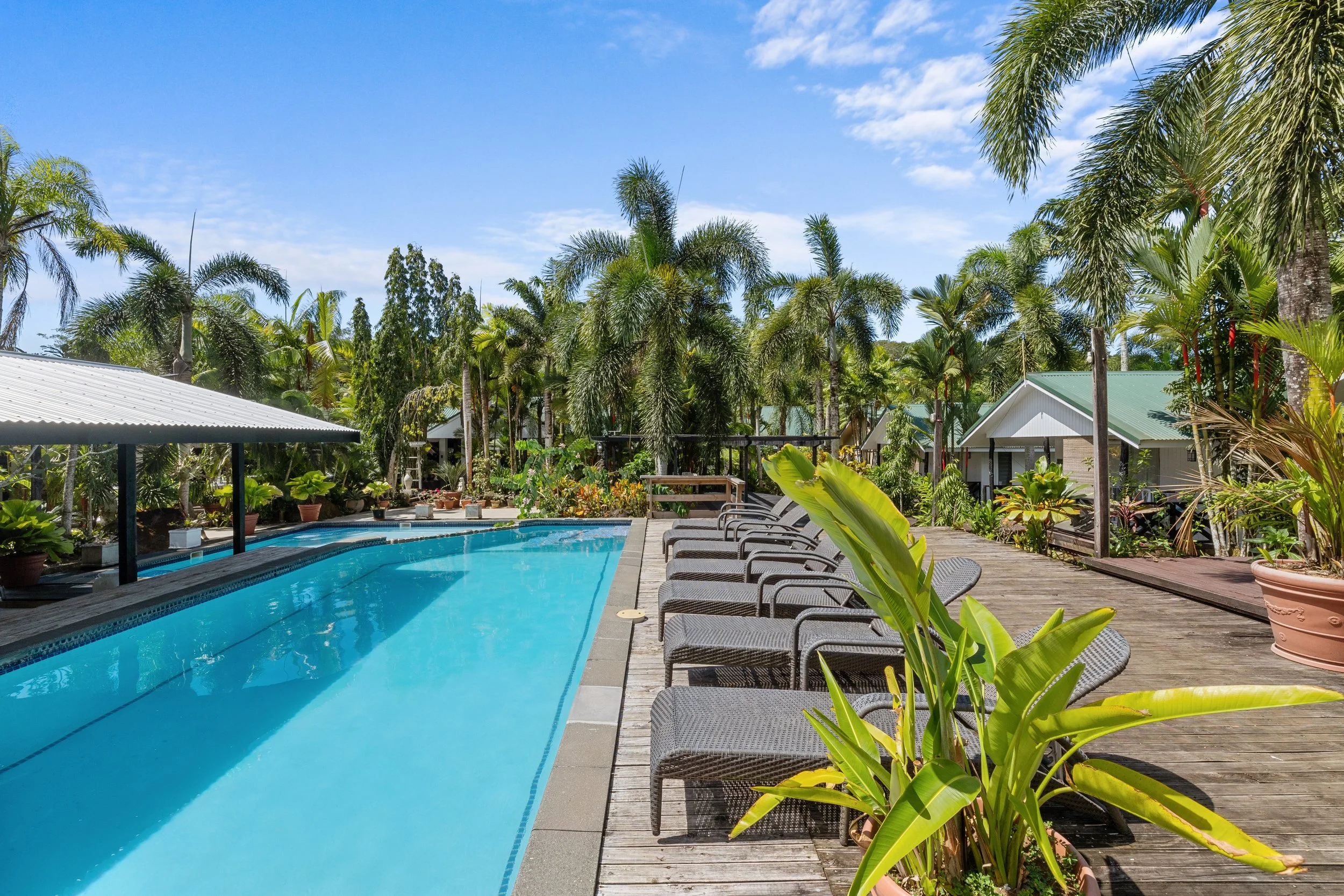Orator Hotel pool and poolside deck Samoa. 
