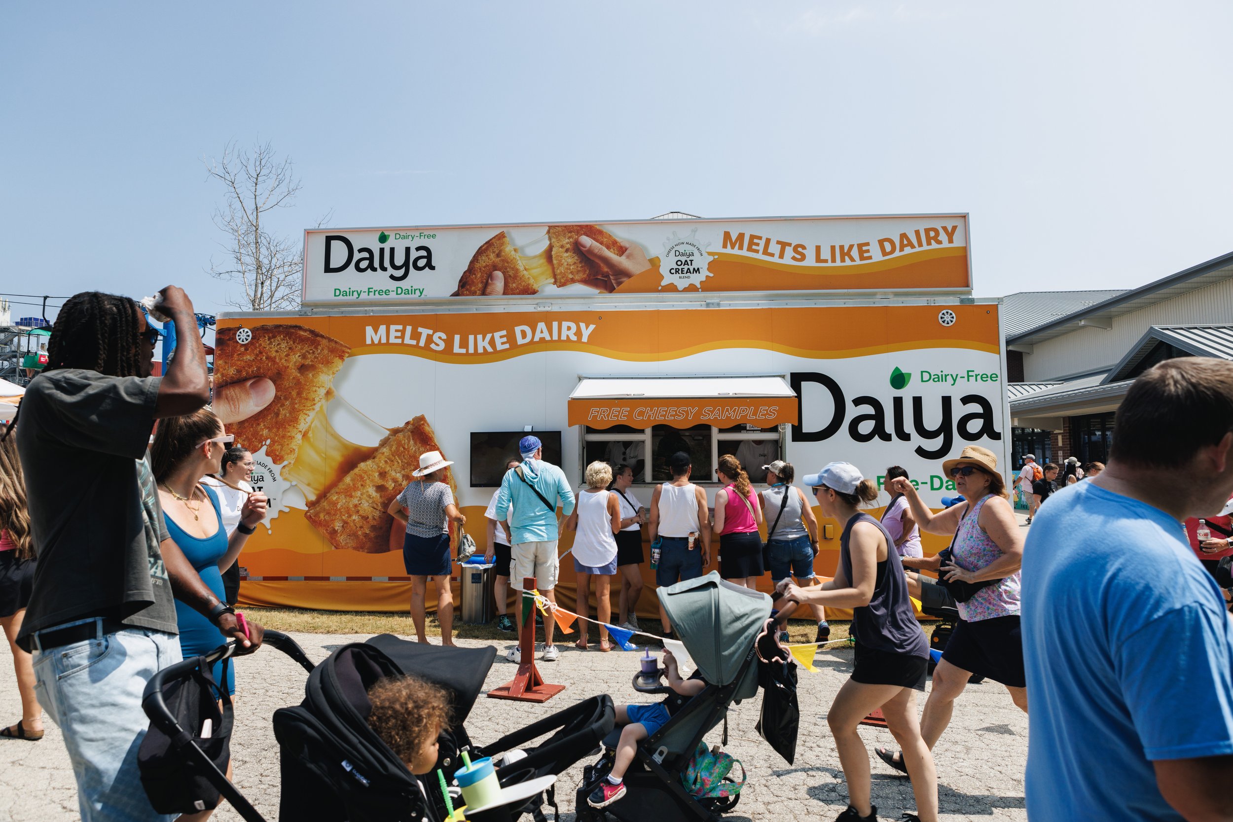 Daiya Food Truck sampling dairy-free cheese at the WI State Fair